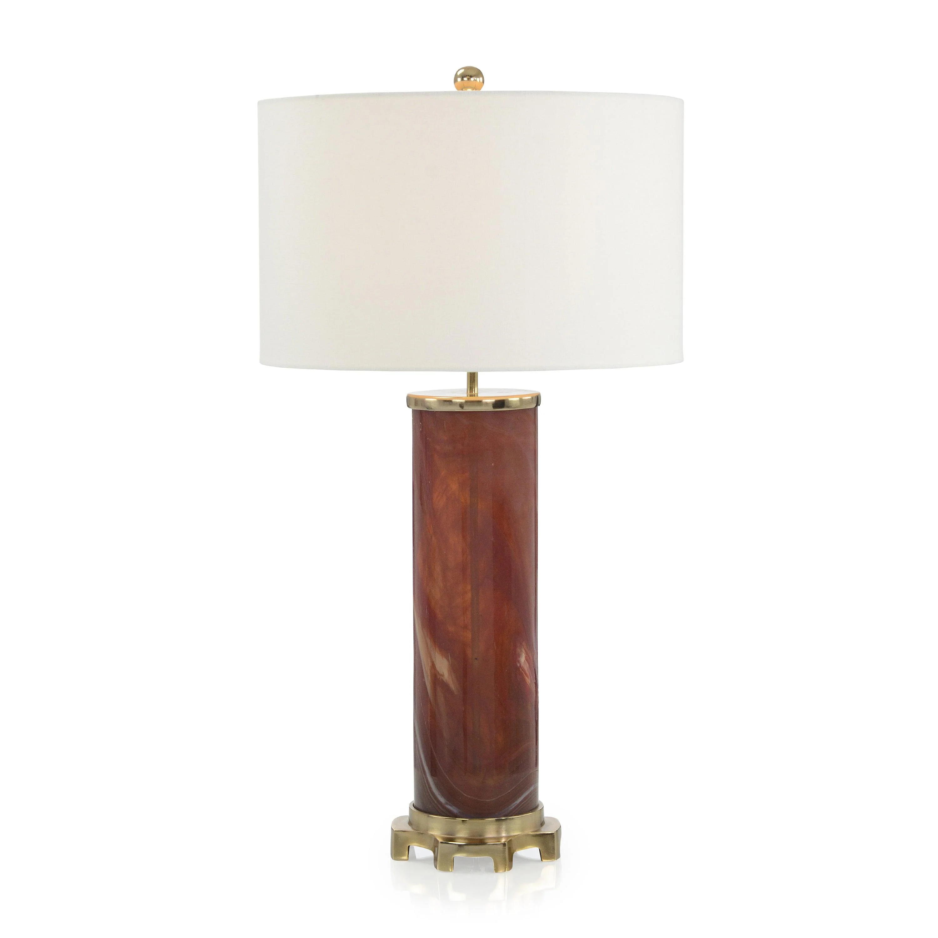 Burnt Sienna Marbled Glass Table Lamp - Frankwebs
