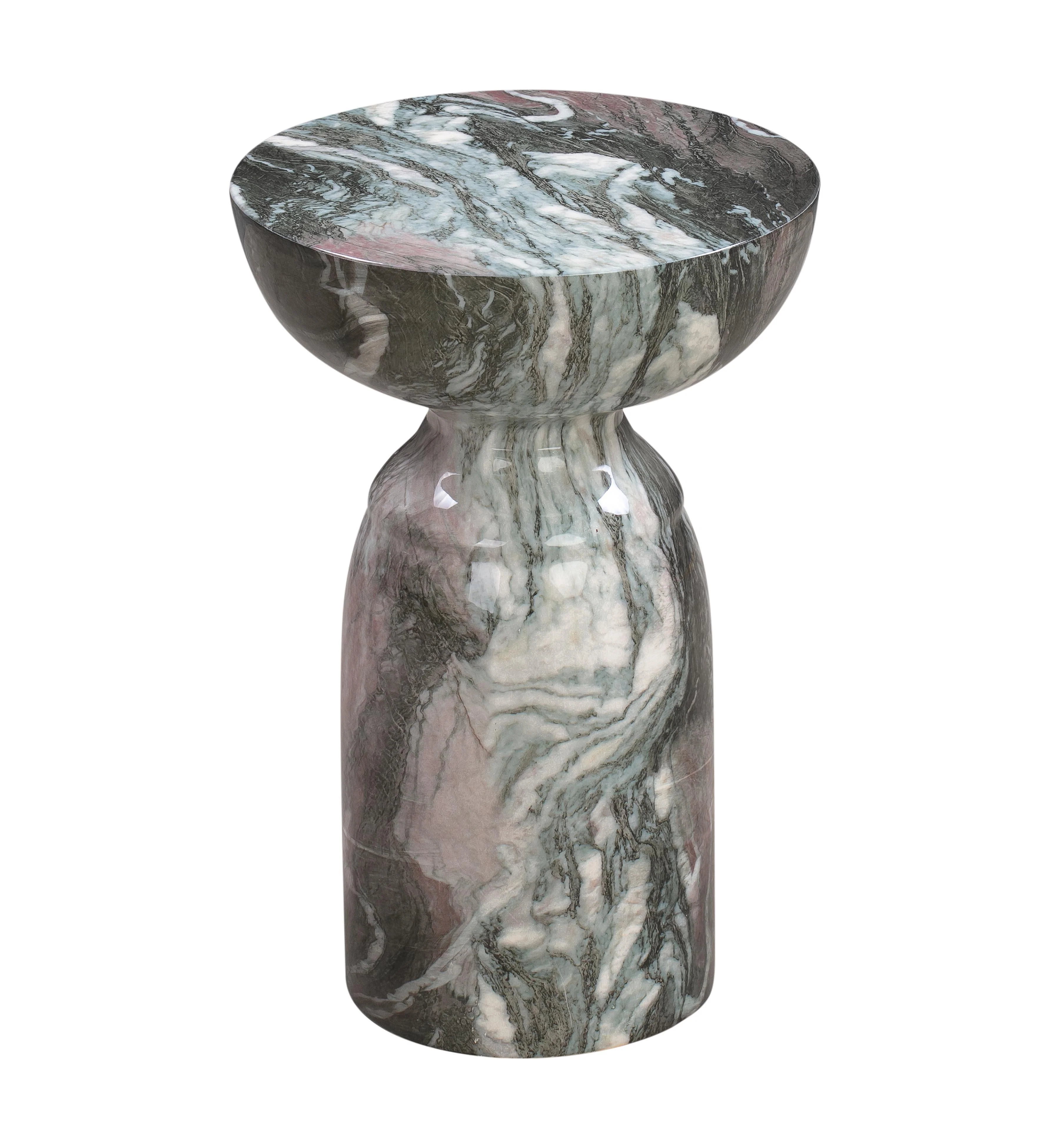 Rue Grey and Blush Marble Side Table - Frankwebs