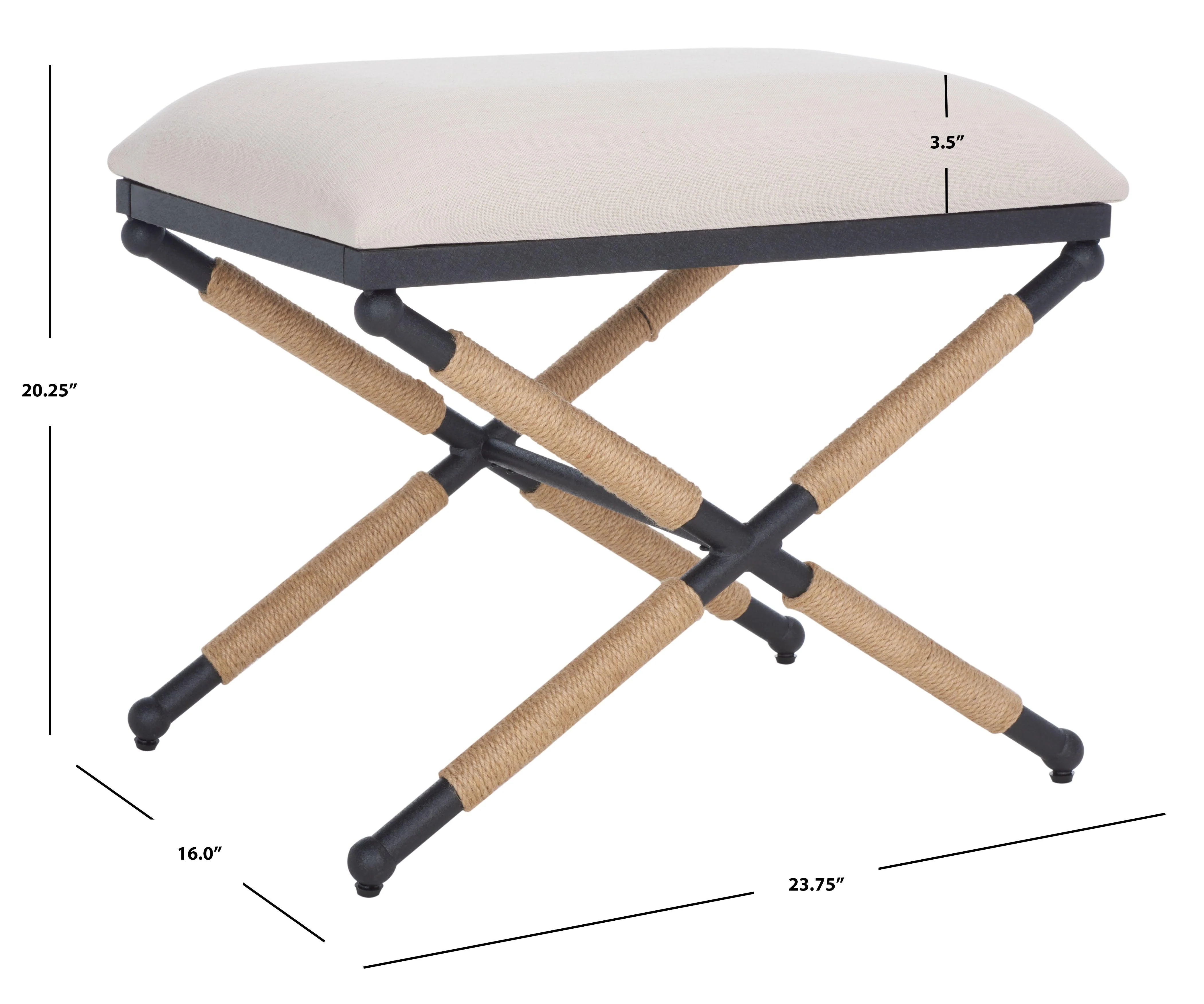 CARMELO HEMP WRAPPED OTTOMAN - Frankwebs