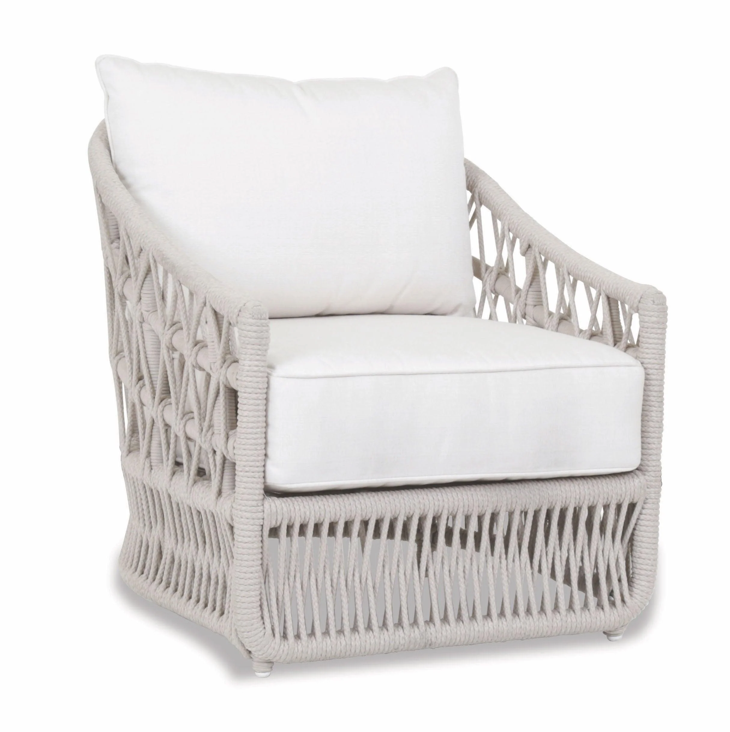 Dana Rope Club Chair in Linen Canvas w/ Self Welt - Frankwebs