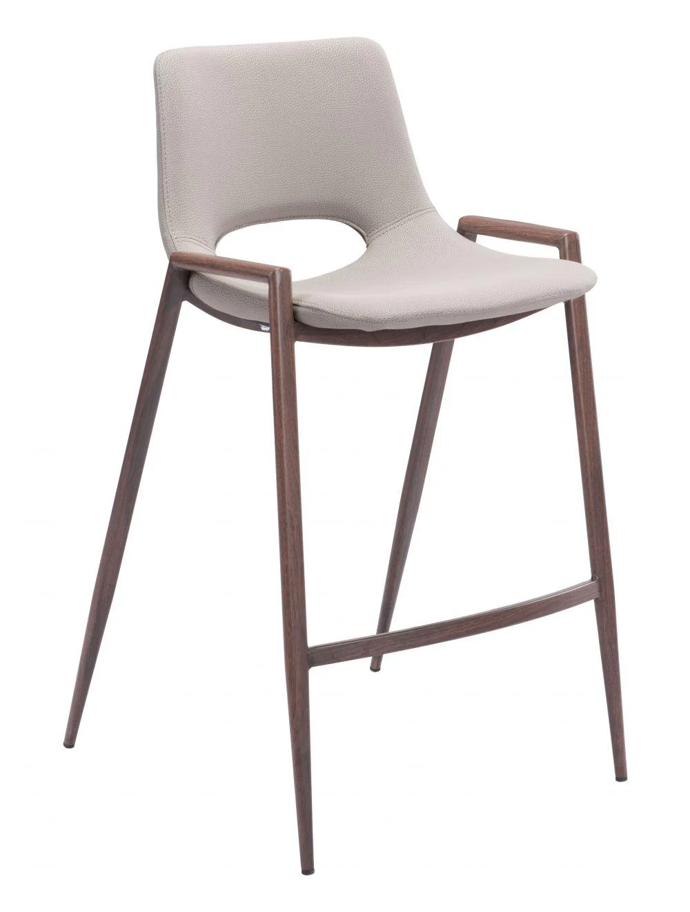 Desi Counter Chair (Set of 2) Beige & Walnut - Frankwebs