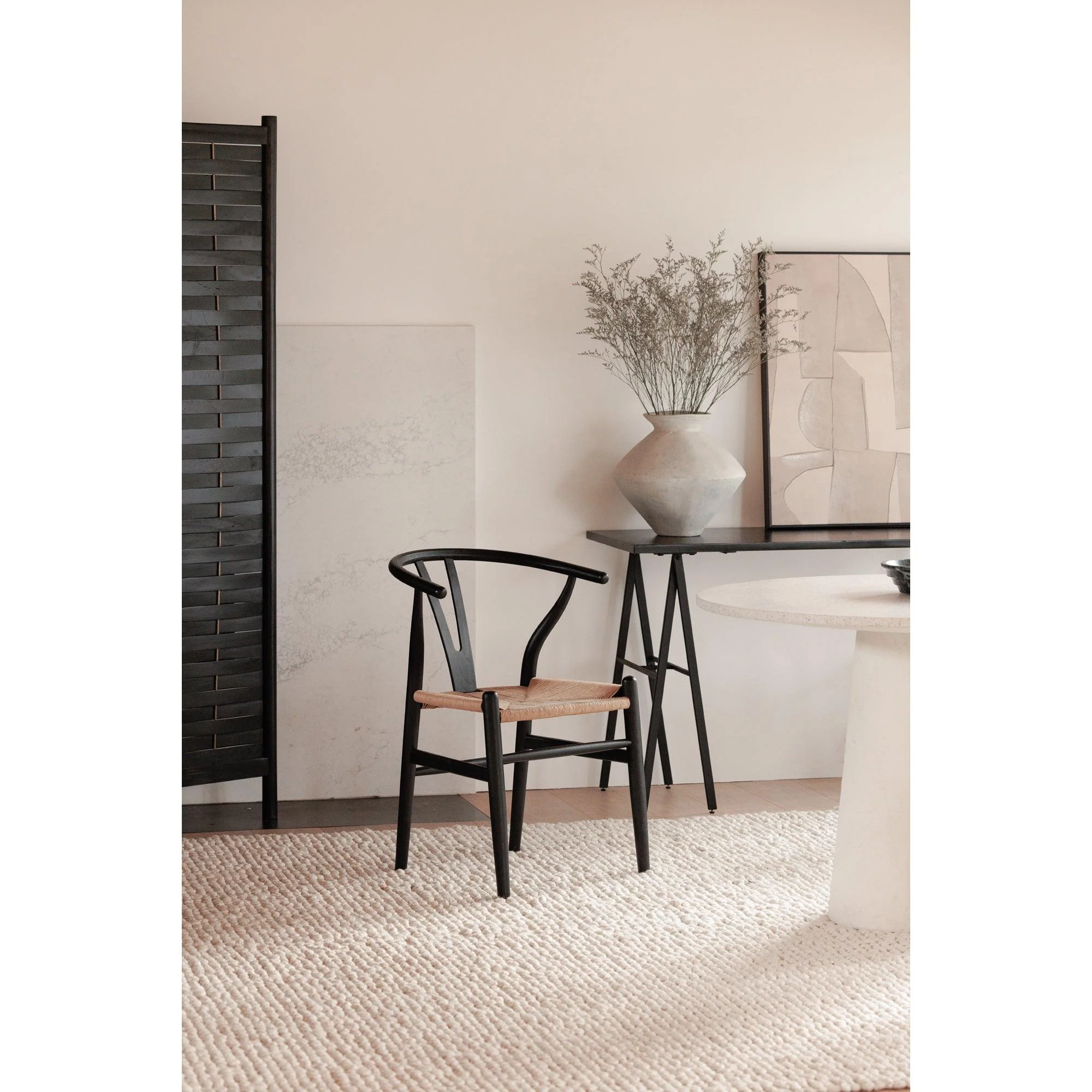 Ventana Dining Chair Black And Natural - Set Of Two - Frankwebs