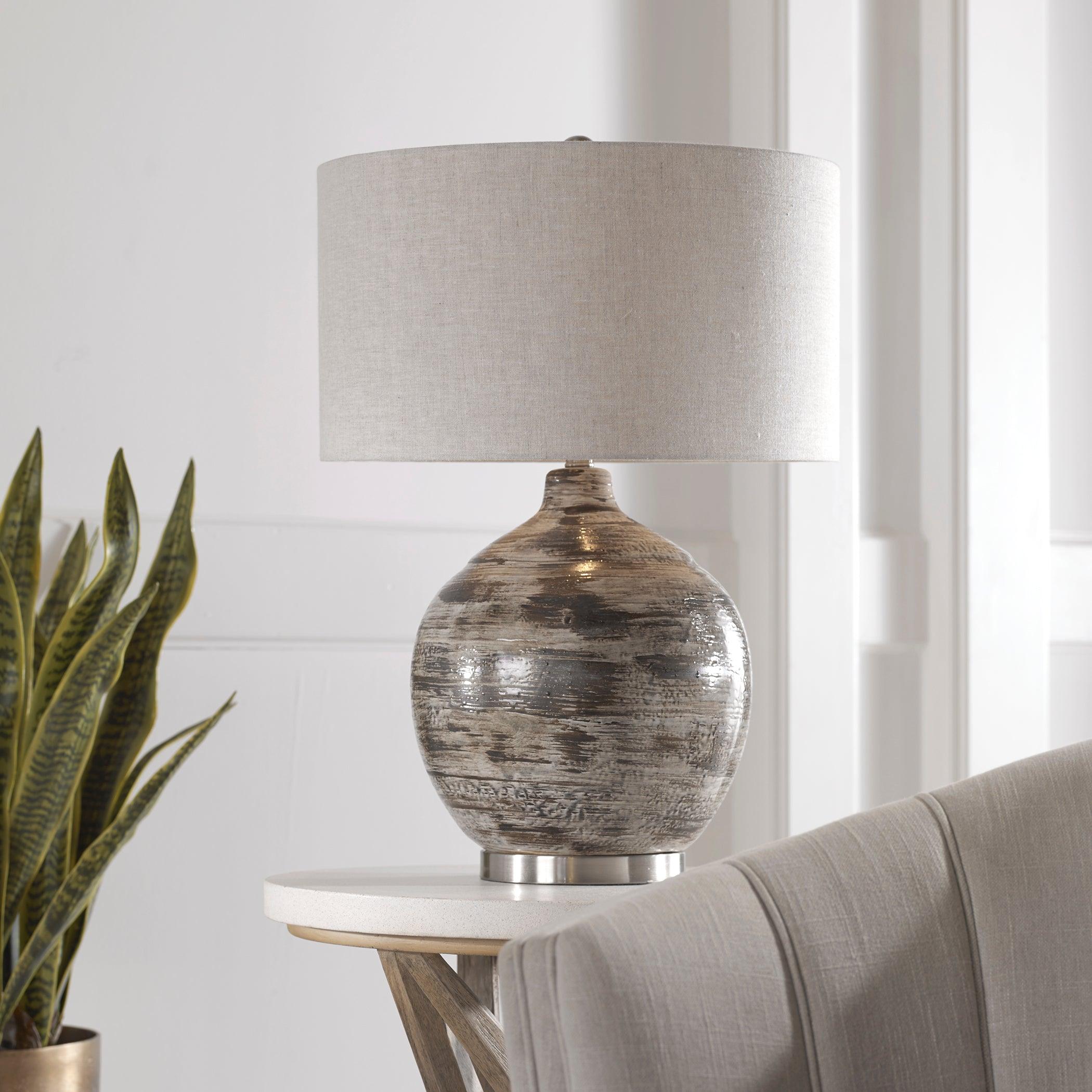 TAMULA DISTRESSED IVORY TABLE LAMP - Frankwebs
