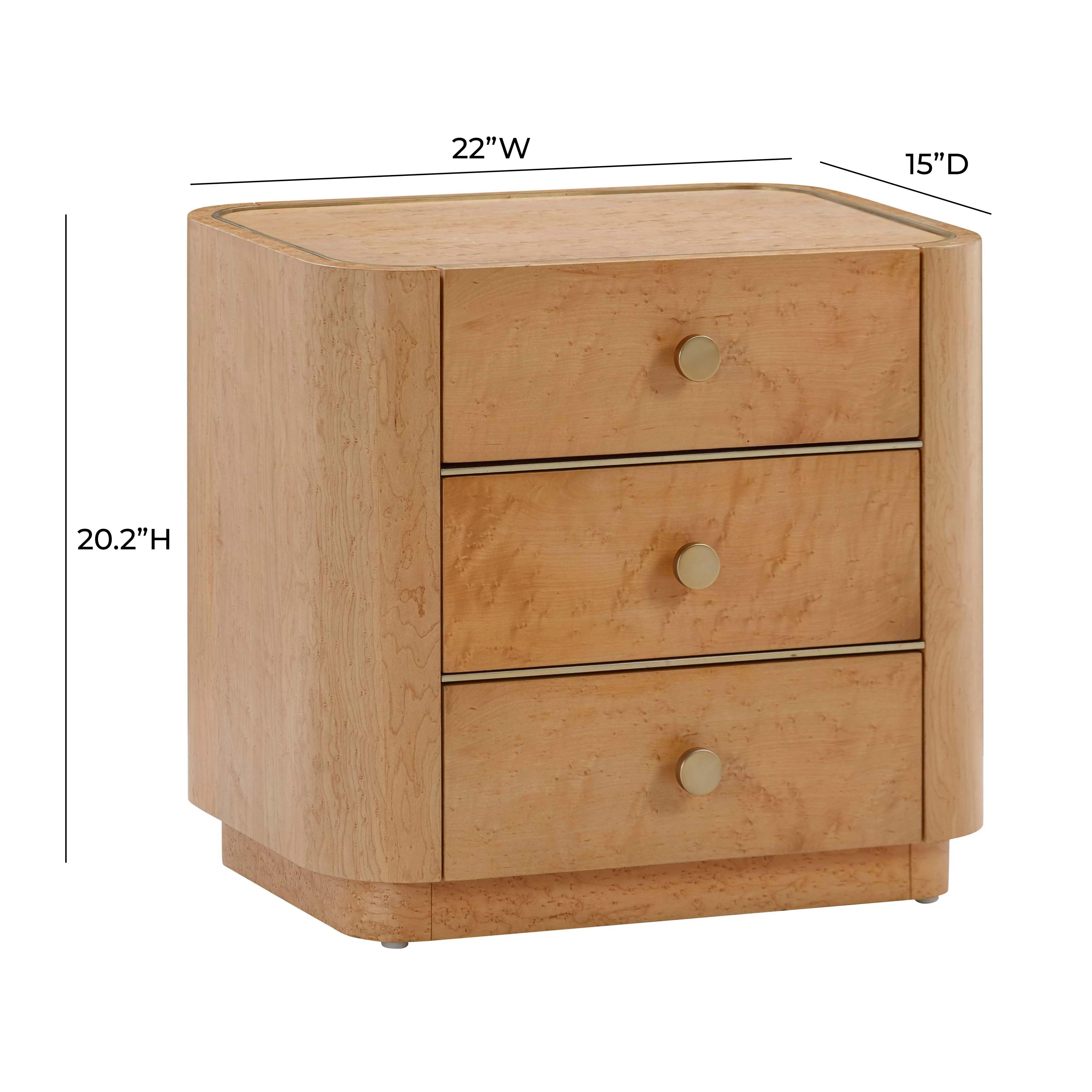 Abigail Natural Birdseye Maple Nightstand - Frankwebs