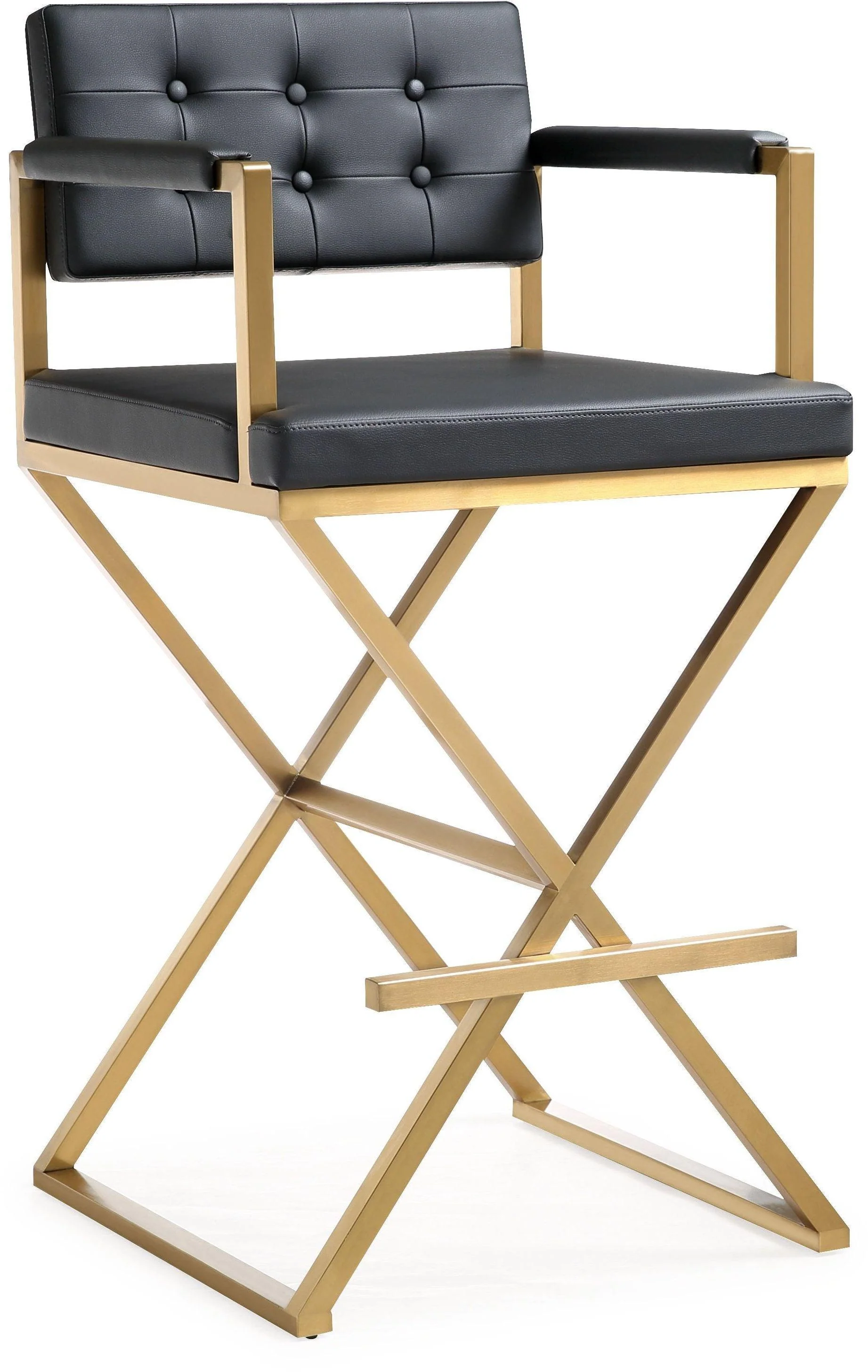 Director Black Gold Steel Barstool - Frankwebs