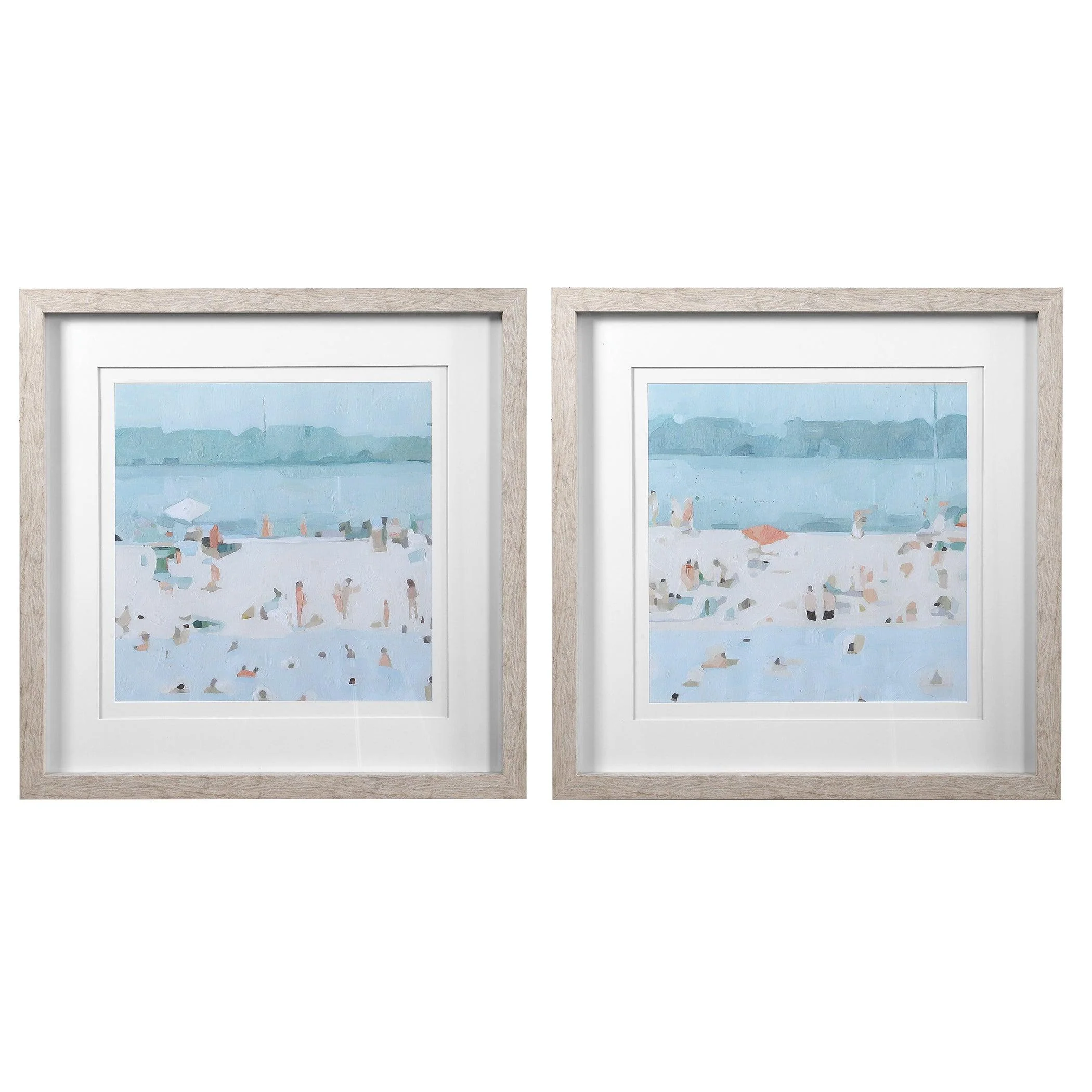 SEA GLASS SANDBAR FRAMED PRINTS, SET/2 - Frankwebs