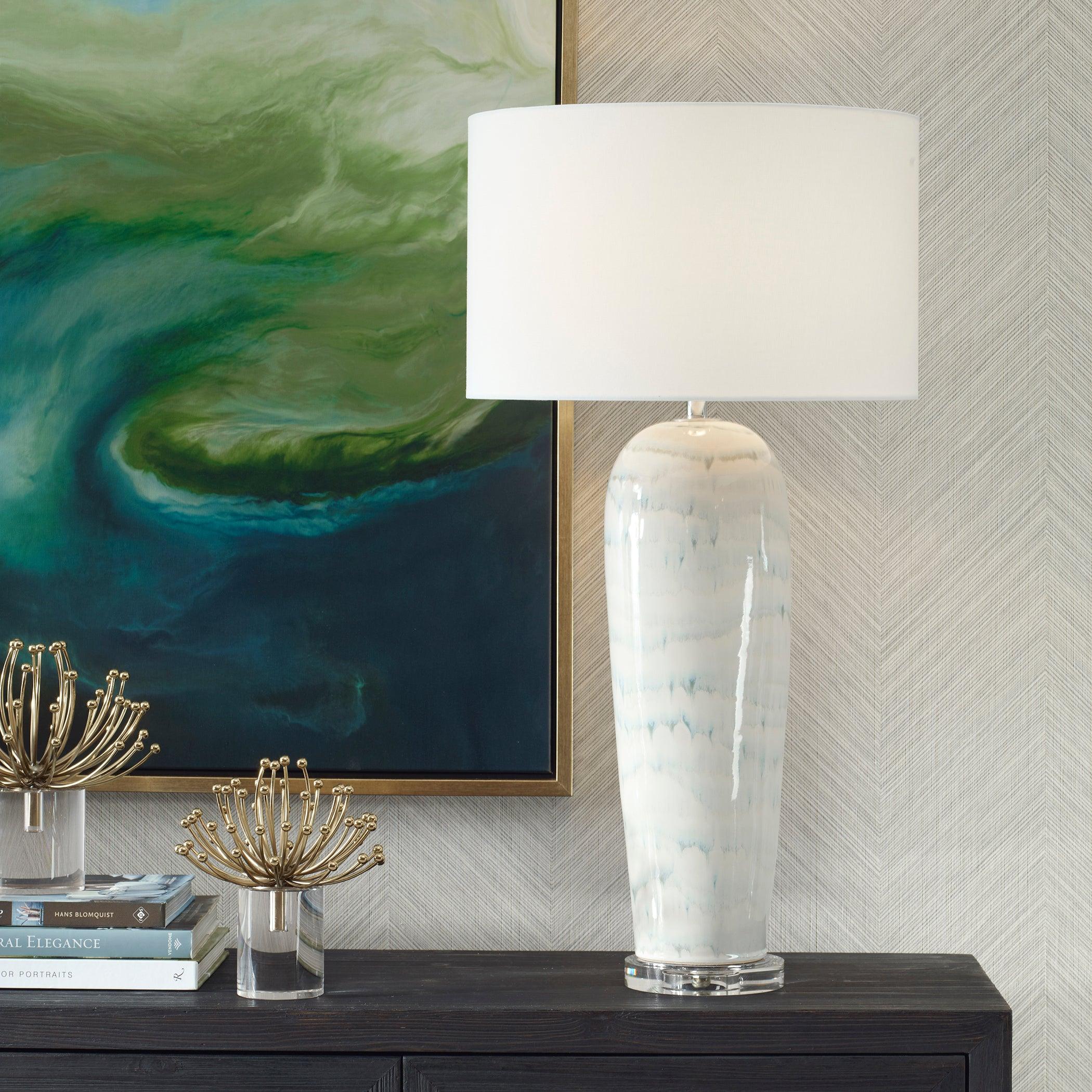Arden White Glaze Table Lamp - Frankwebs
