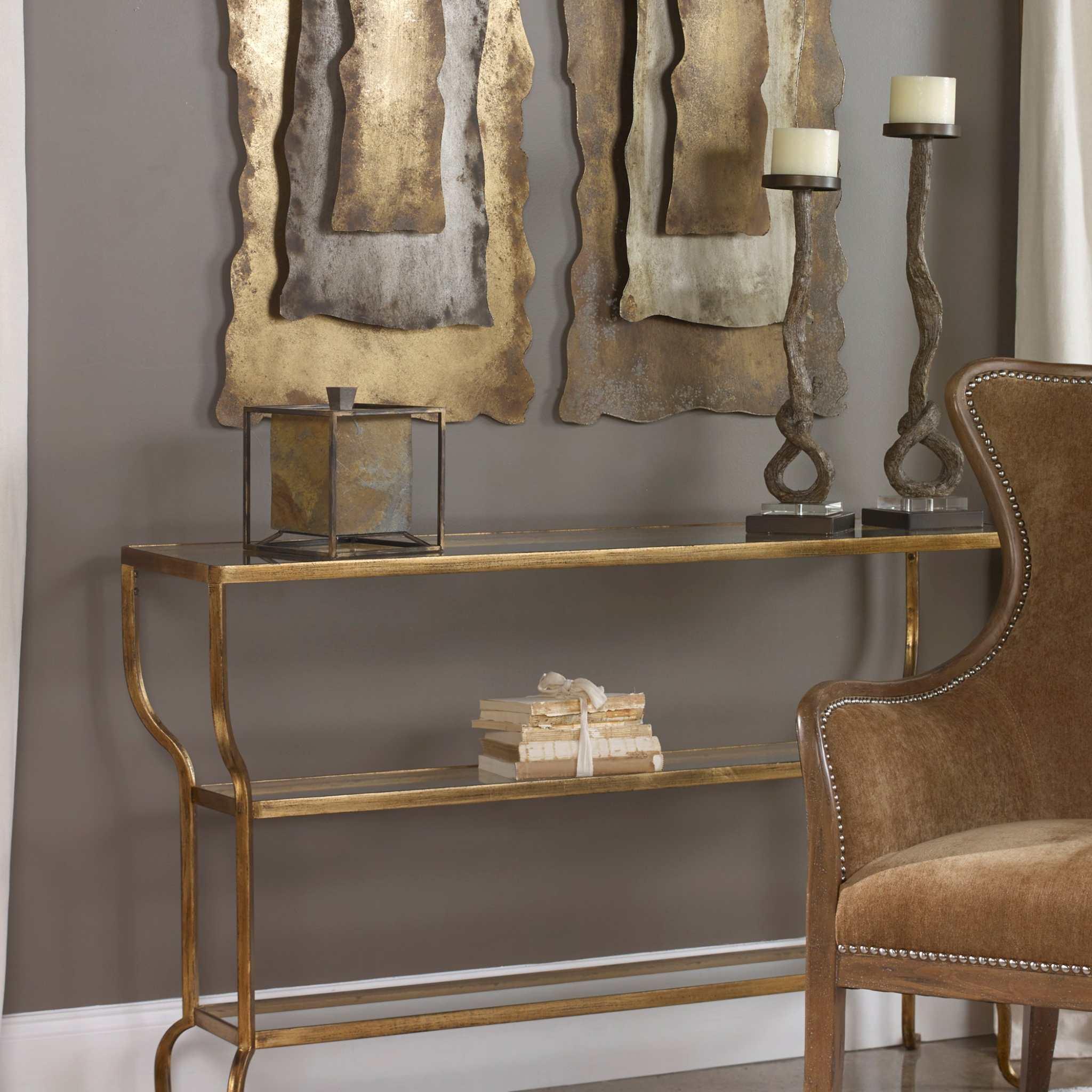 DELINE GOLD CONSOLE TABLE - Frankwebs