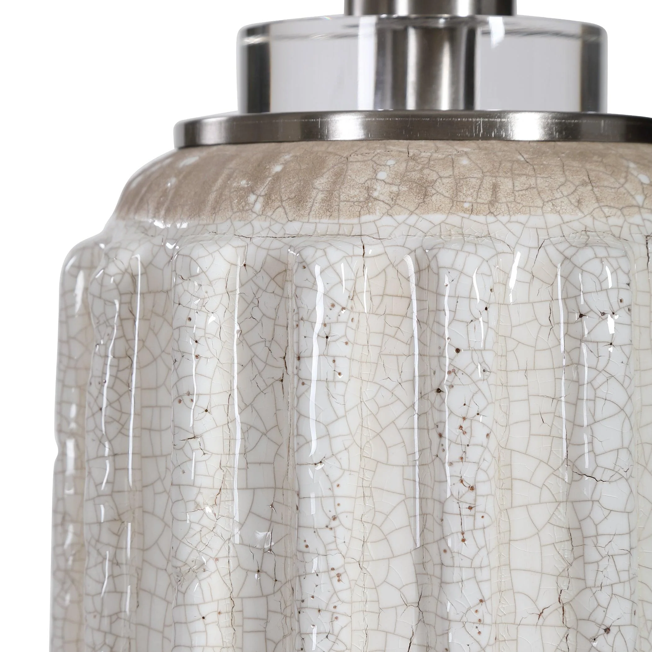 AZARIAH WHITE CRACKLE TABLE LAMP - Frankwebs