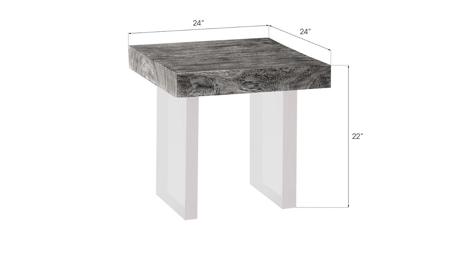 Floating Side Table, Gray Stone, Acrylic Legs - Frankwebs