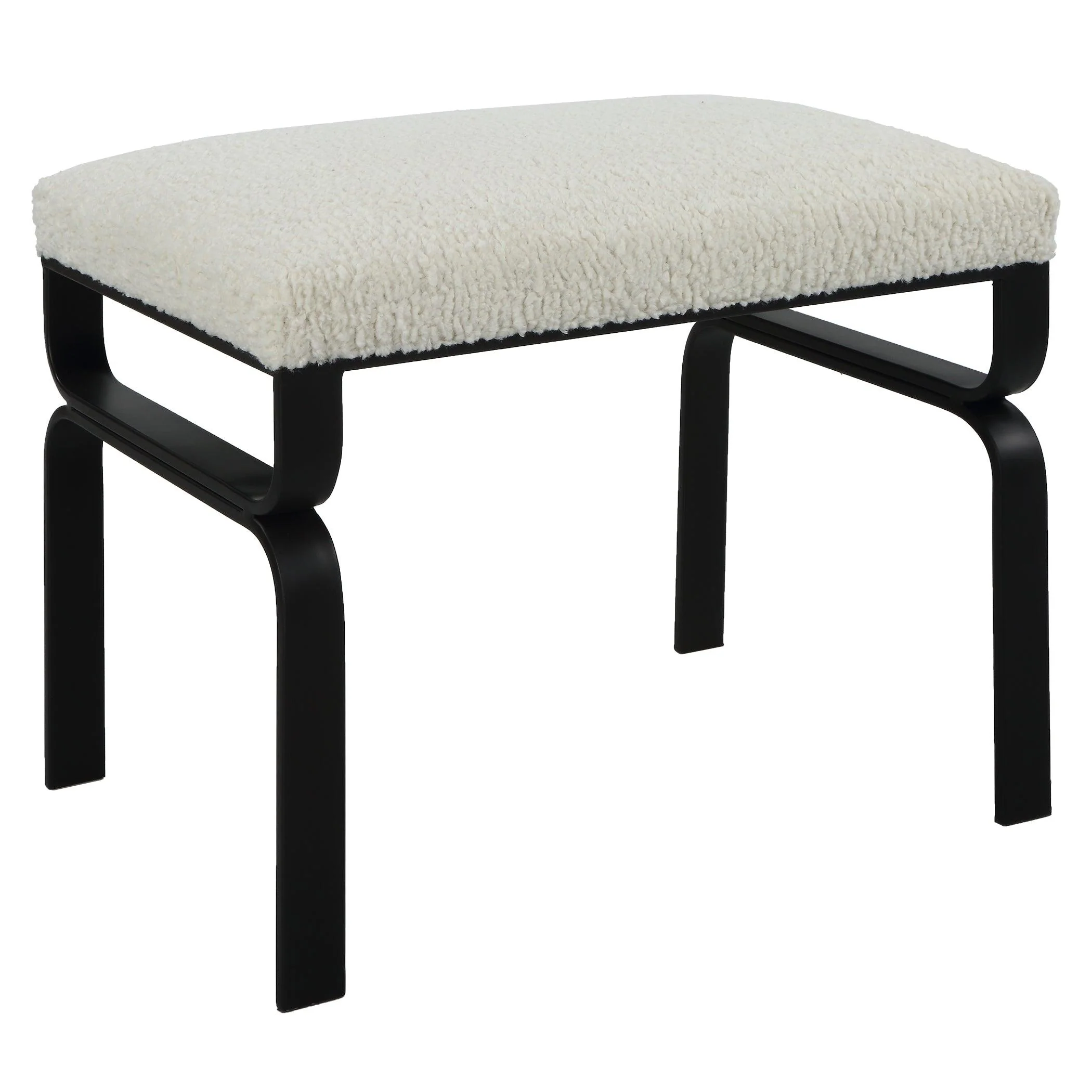 Diverge White Shearling Small Bench - Frankwebs