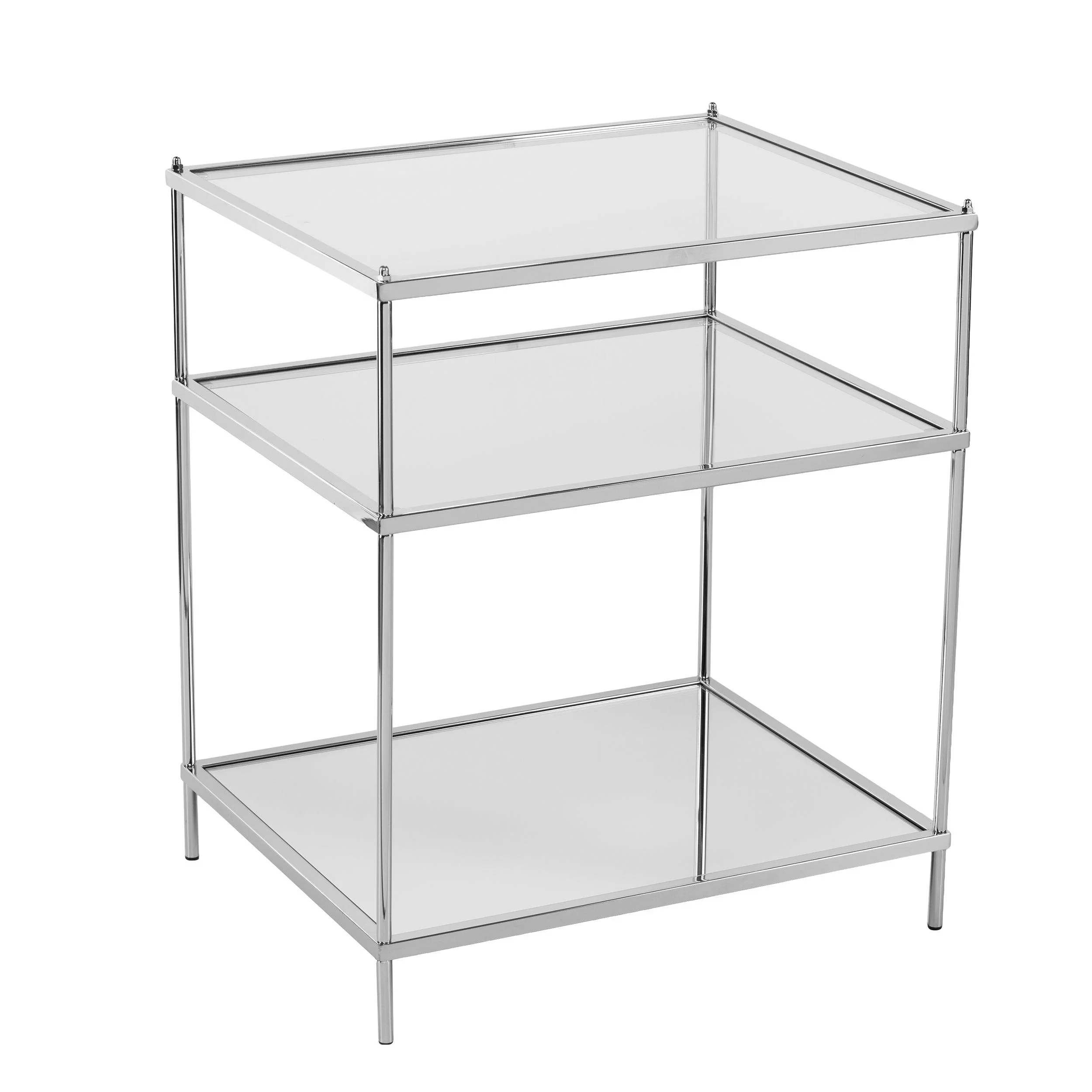 Knox Glam Mirrored Side Table - Chrome - Frankwebs