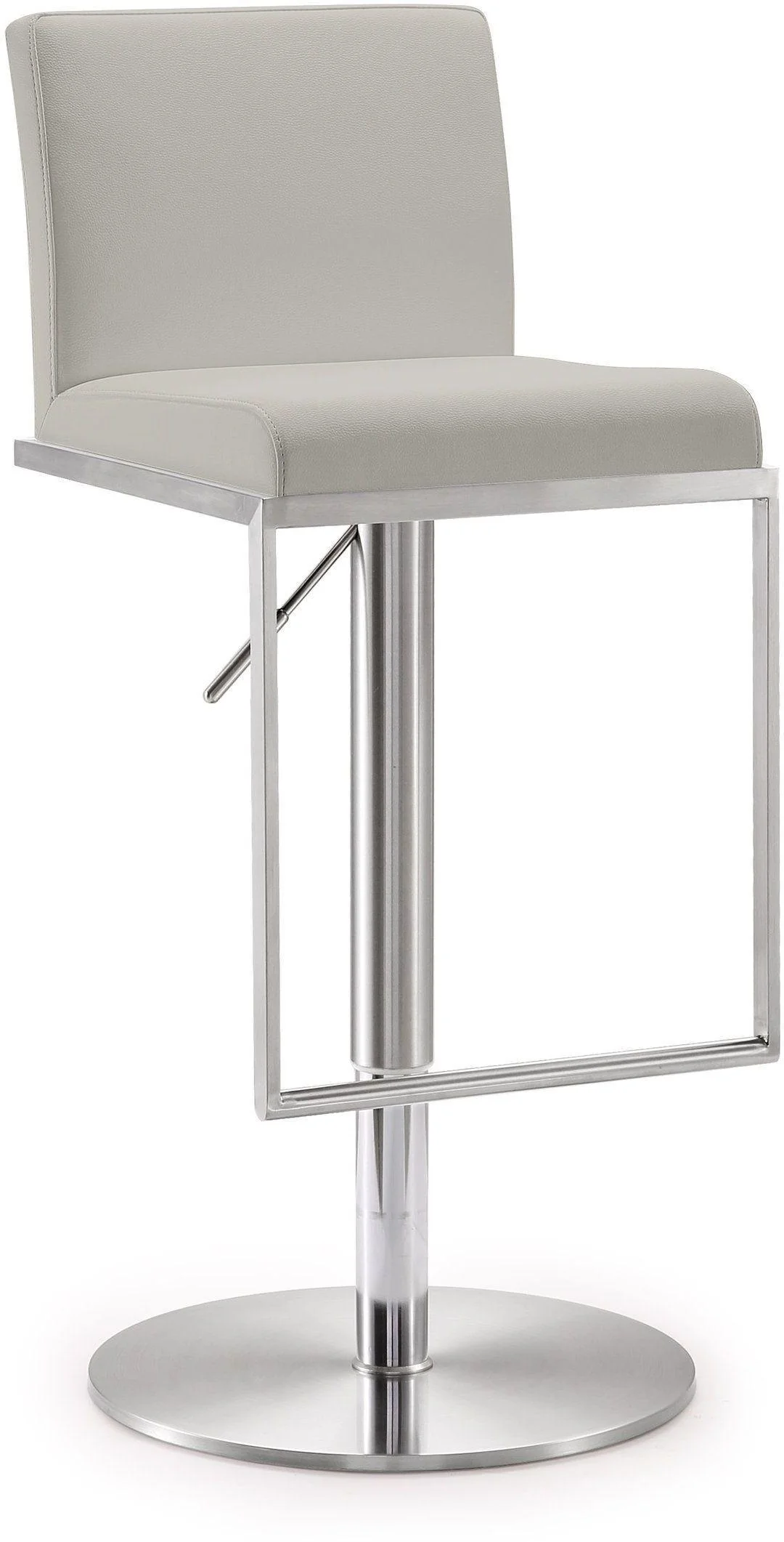 Amalfi Light Grey Vegan Leather Stool - Frankwebs