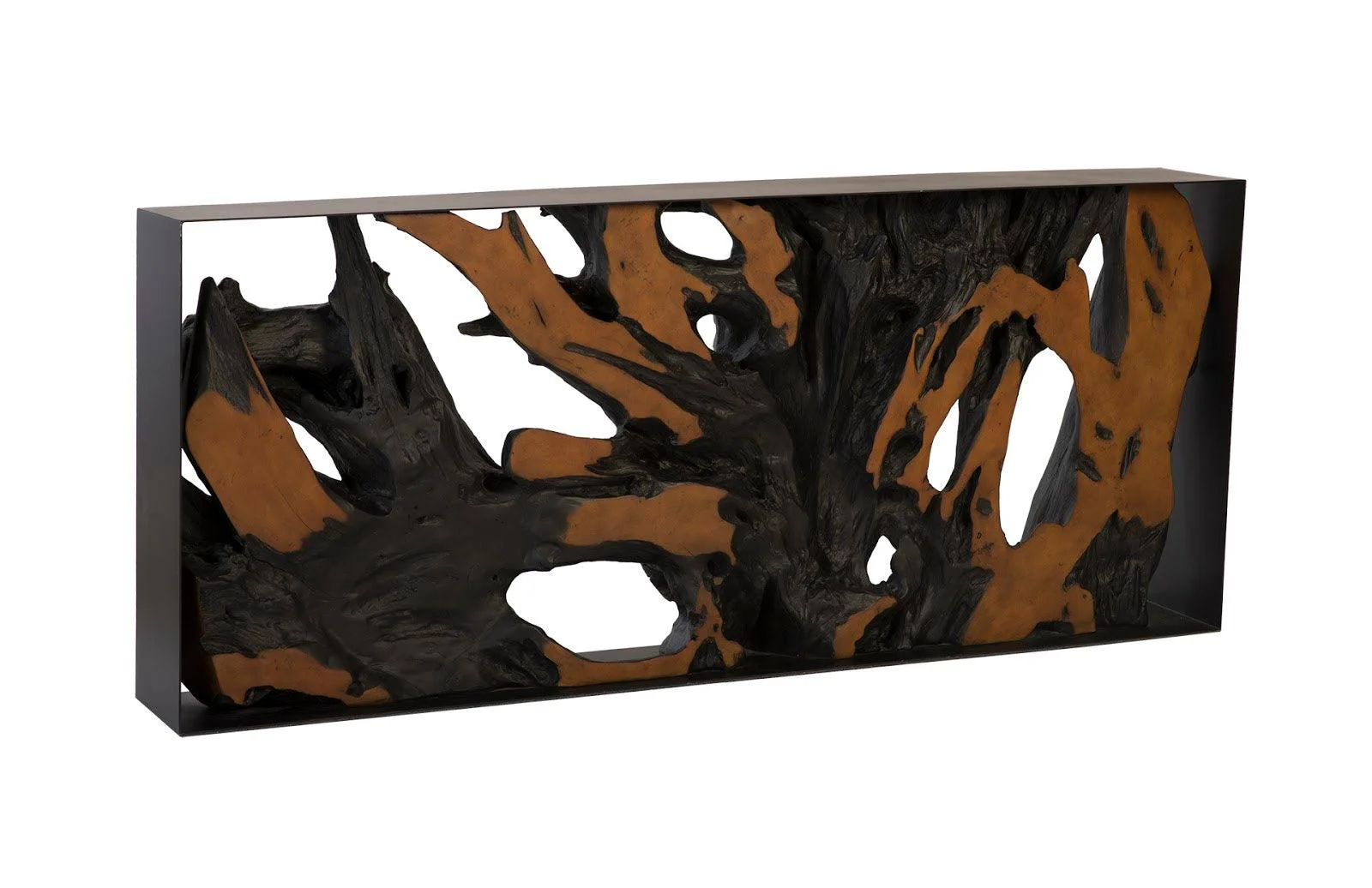 Cast Root Console Table, Iron Frame, Resin, Brown - Frankwebs