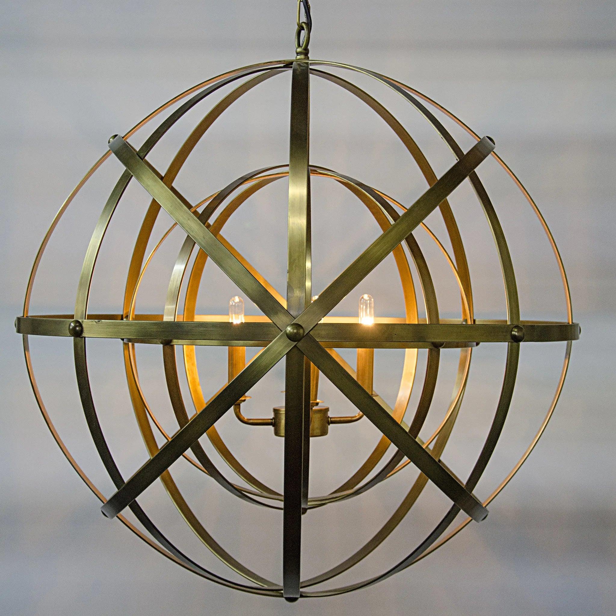Alchemy Chandelier, Metal with Brass Finish - Frankwebs