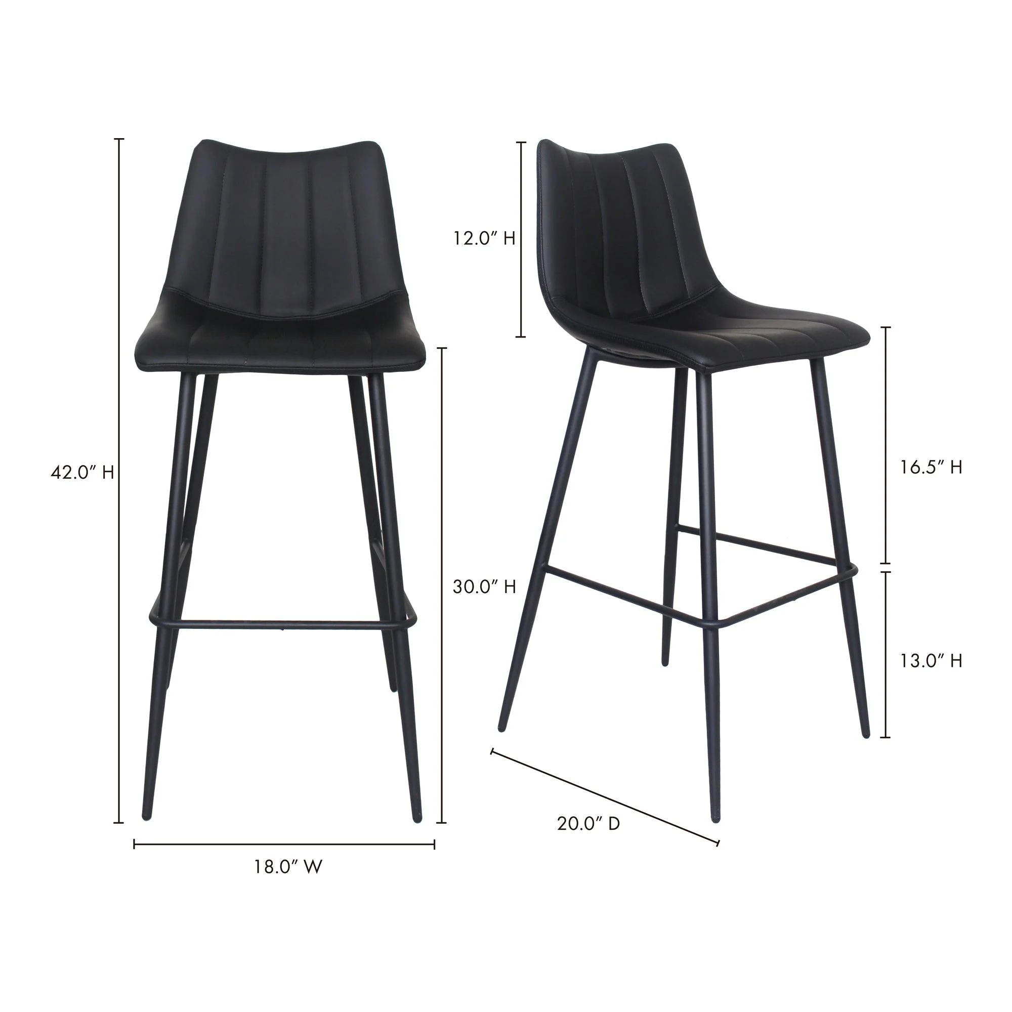 Alibi Barstool Matte Black - Set Of Two - Frankwebs