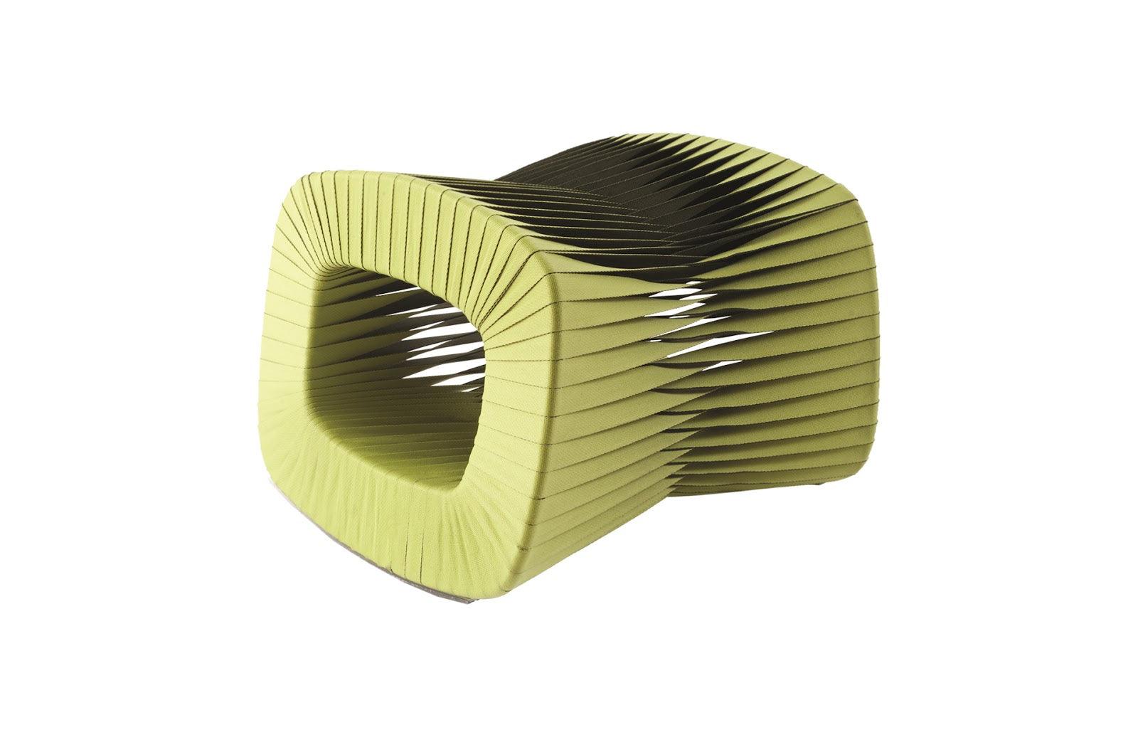 Seat Belt Ottoman, Green - Frankwebs