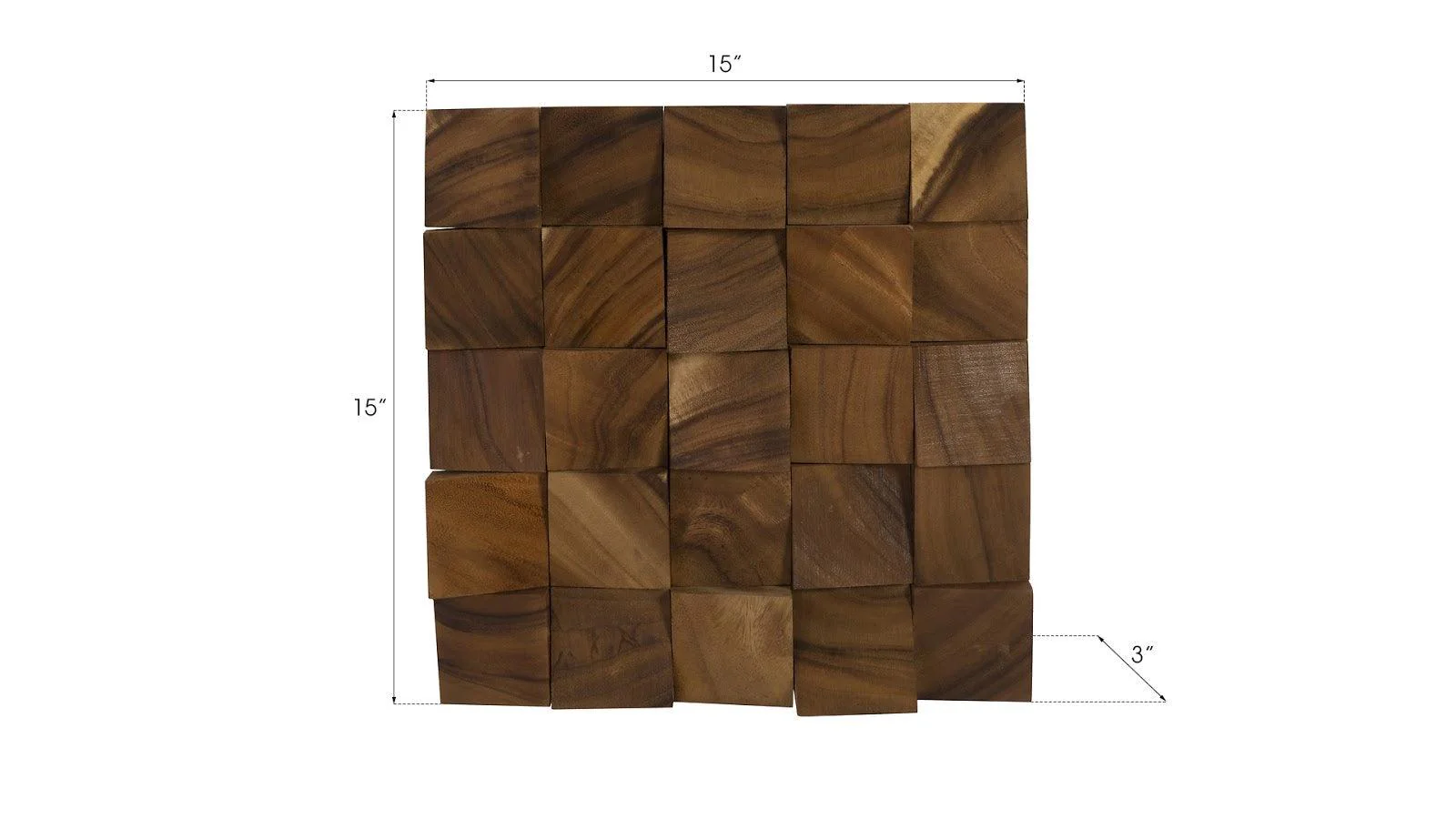 Blocks Wall Tile, Chamcha Wood, Natural - Frankwebs