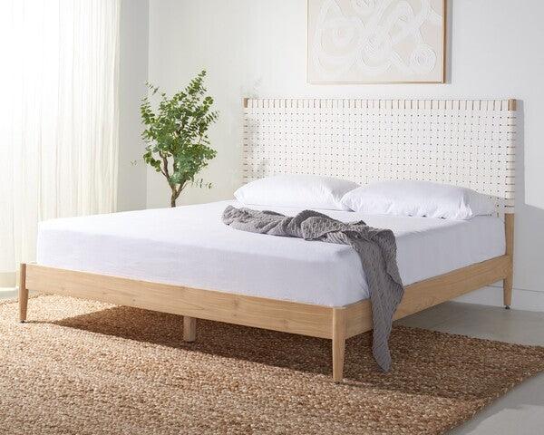 CASSITY LEATHER HEADBOARD BED - Frankwebs