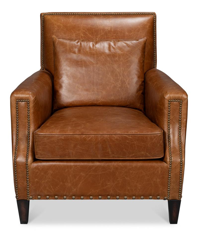 Dimity Distilled Leather Chair Brown - Frankwebs