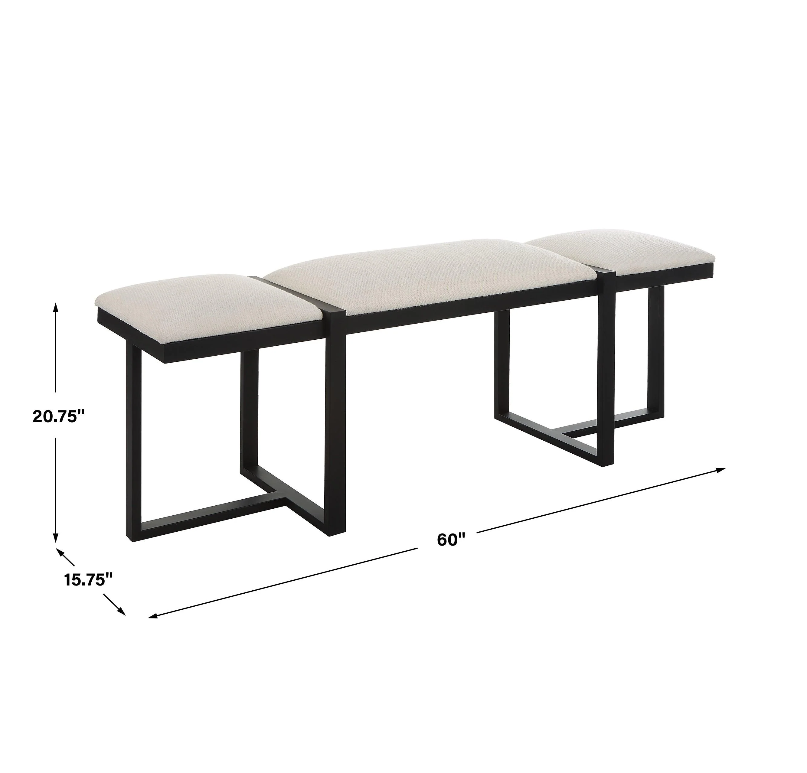Triple Cloud Modern Upholstered Bench - Frankwebs