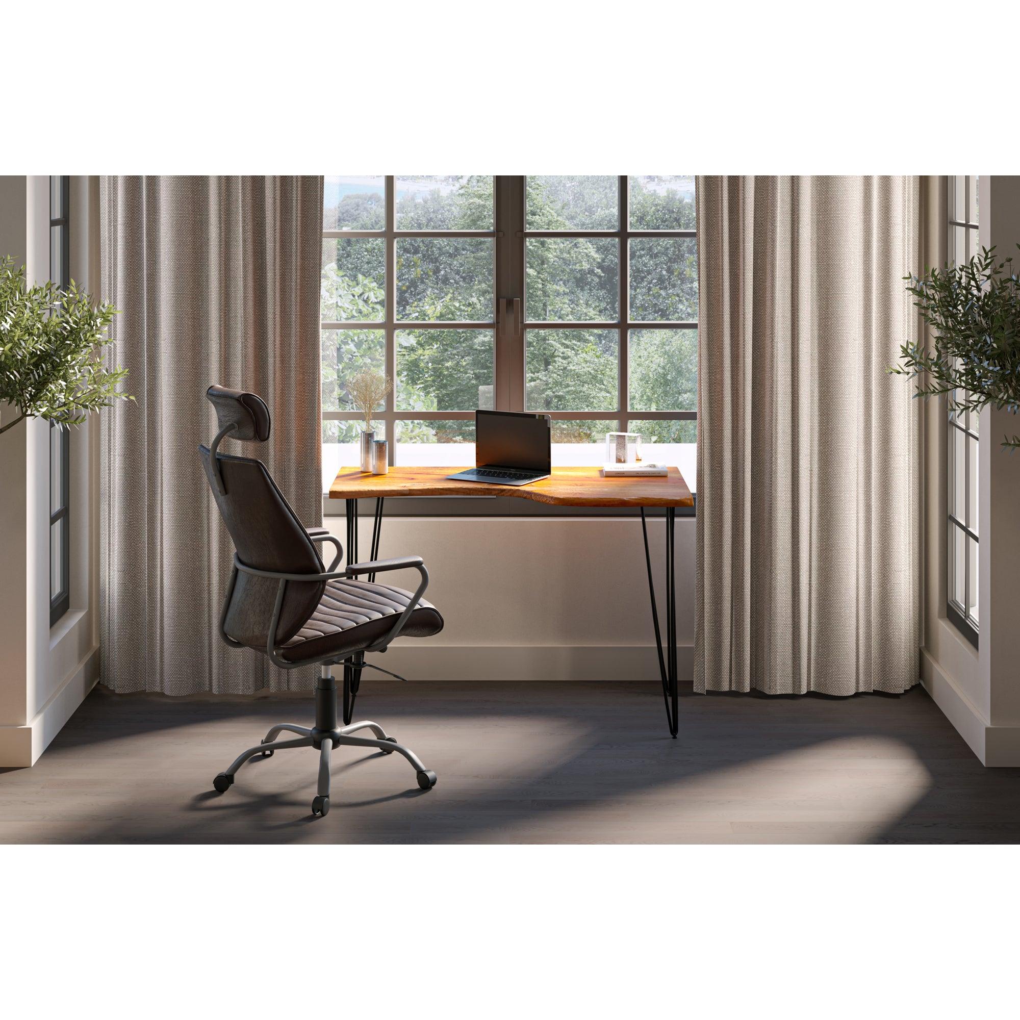 Executive Office Chair Dark Brown Leather - Frankwebs