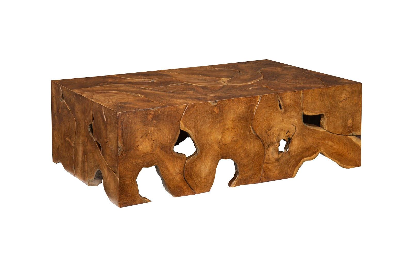 Teak Slice Coffee Table, Rectangle - Frankwebs