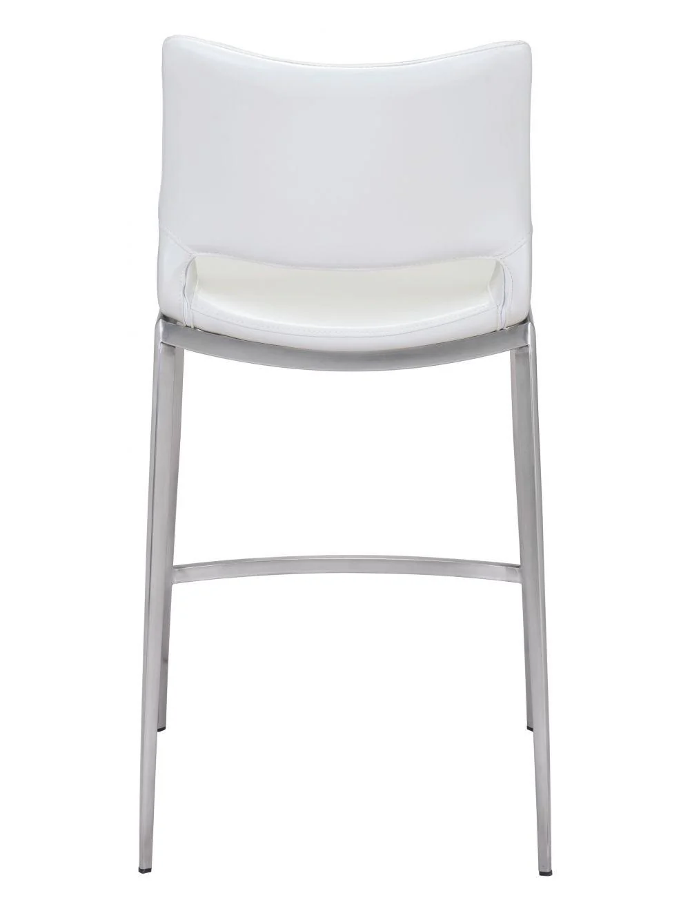 Ace Counter Chair (Set of 2) White & Silver - Frankwebs