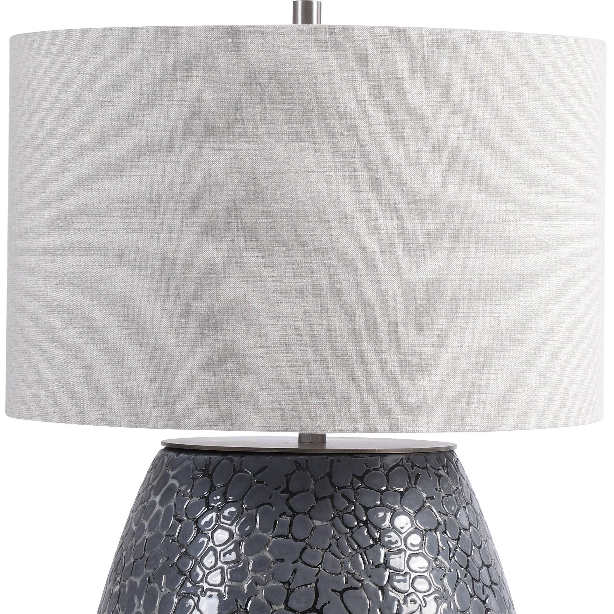 PEBBLES METALLIC GRAY TABLE LAMP - Frankwebs