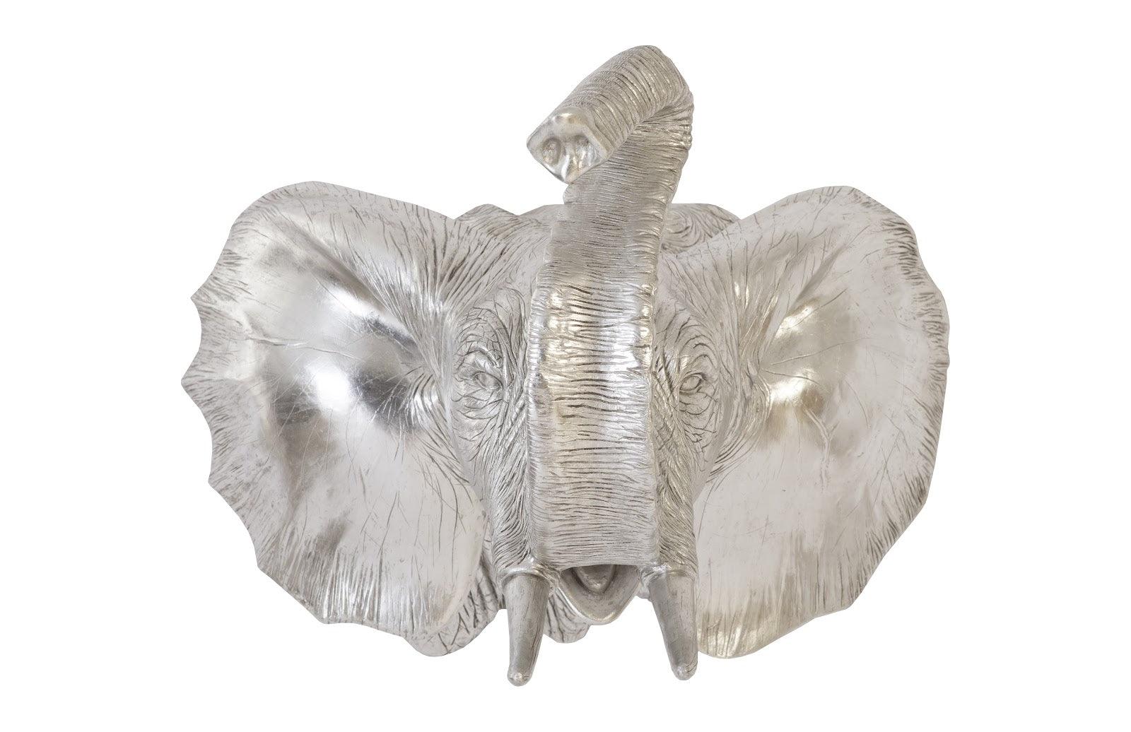 Elephant Wall Art, Resin, Silver Leaf - Frankwebs