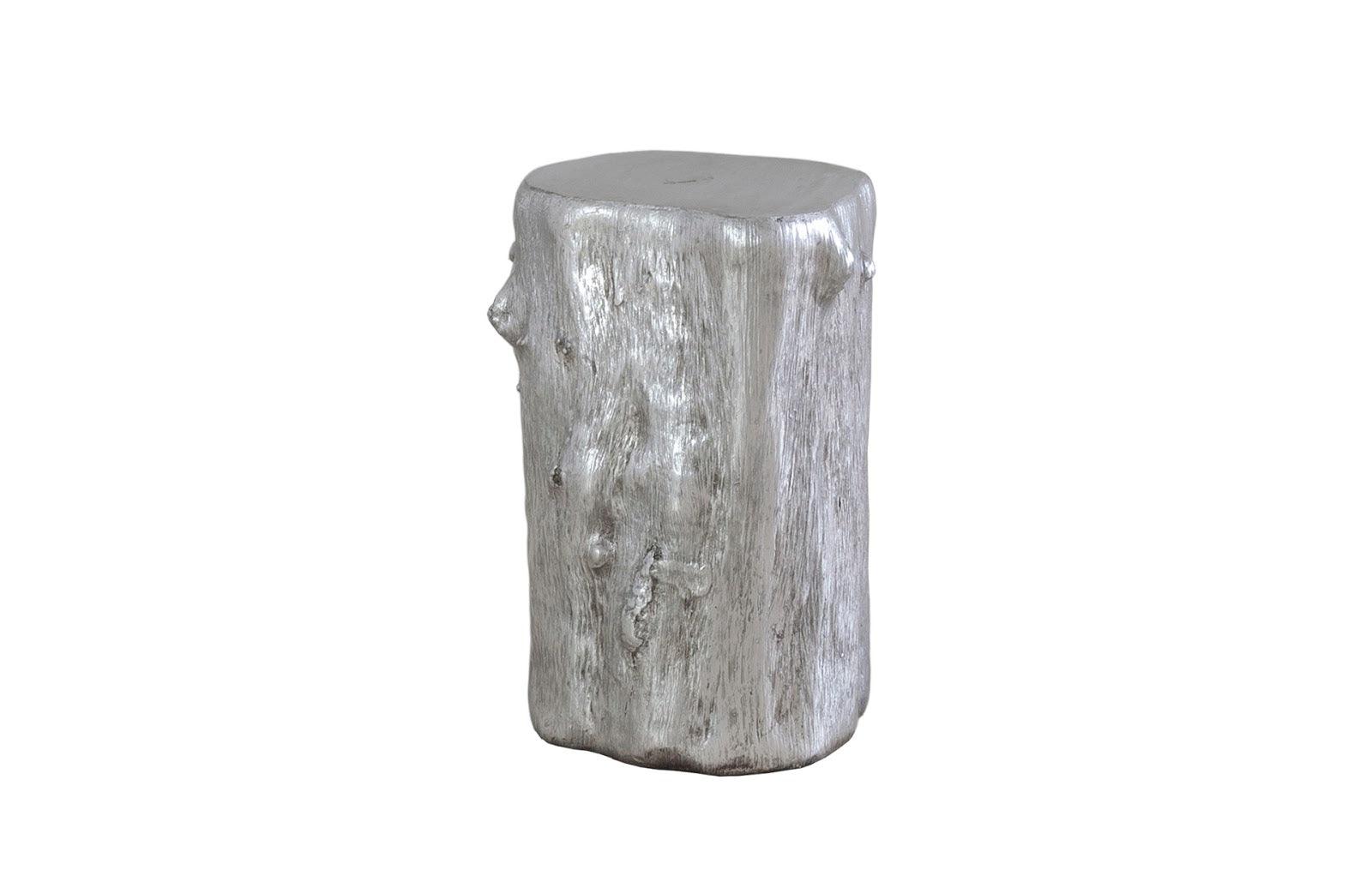 Log Stool, Silver Leaf, SM - Frankwebs