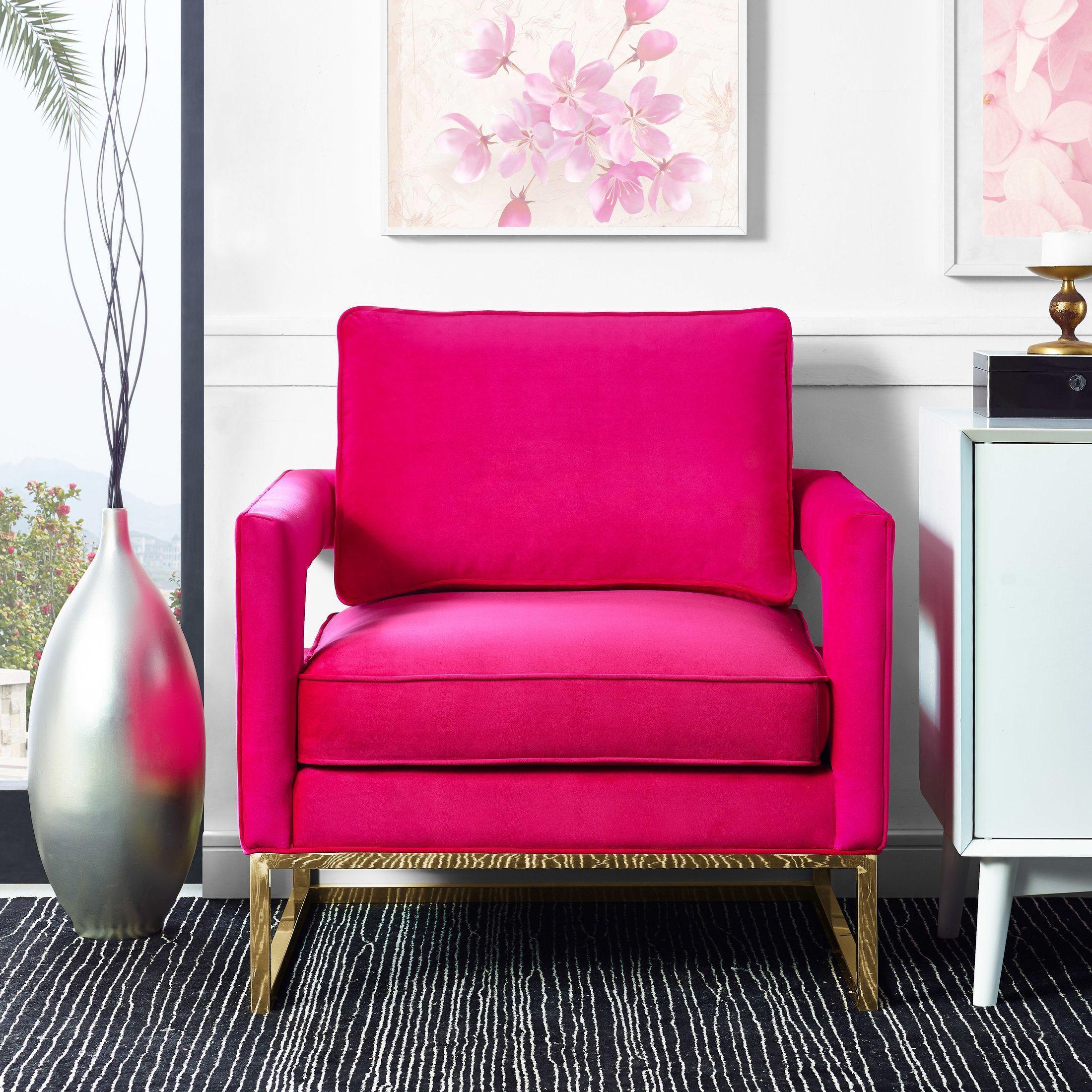 Avery Pink Velvet Chair With Polished Gold Base - Frankwebs