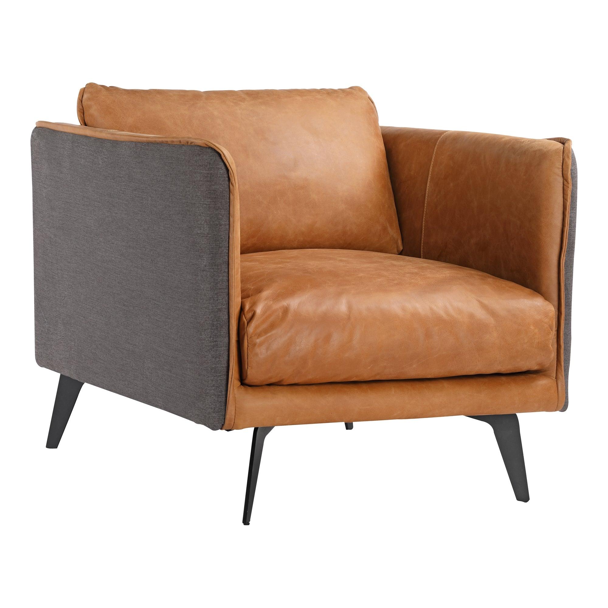 Messina Leather Arm Chair Cigare Tan Leather - Frankwebs