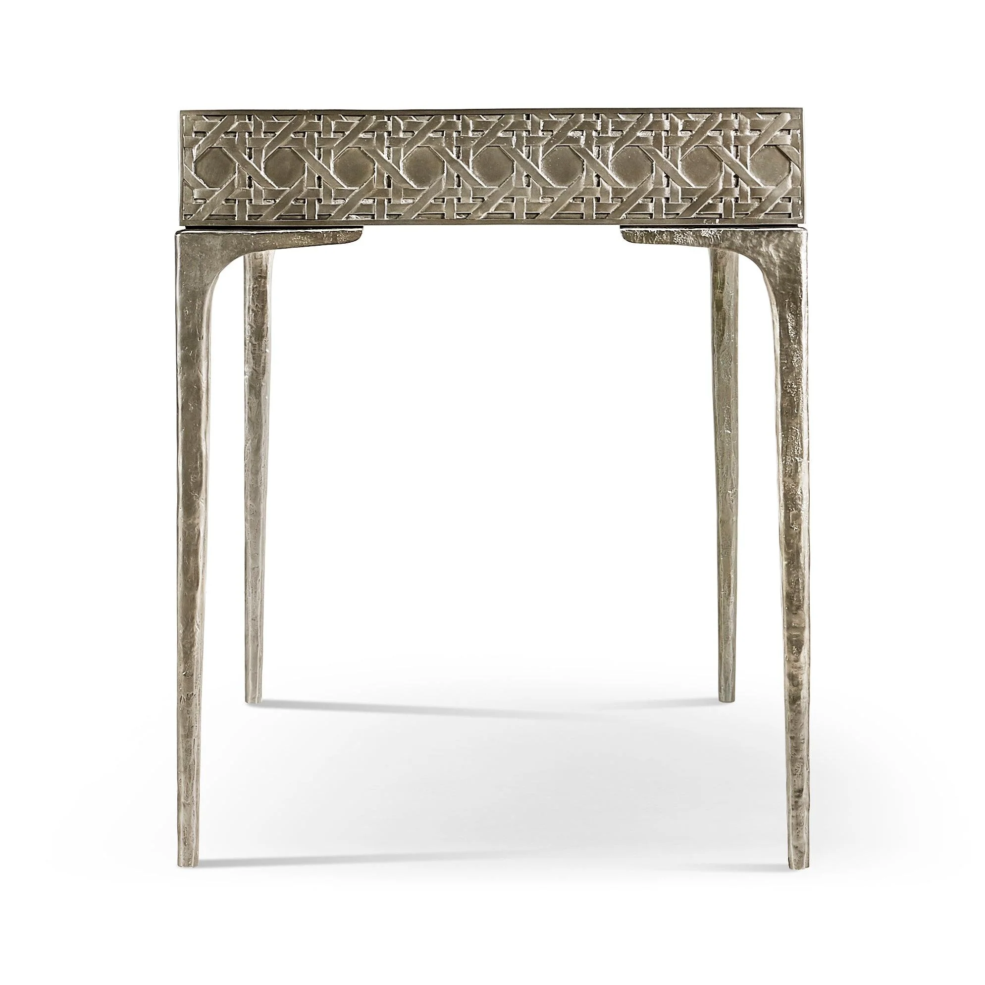 Water Cnoidal Cane Carved Metal Desk - Frankwebs