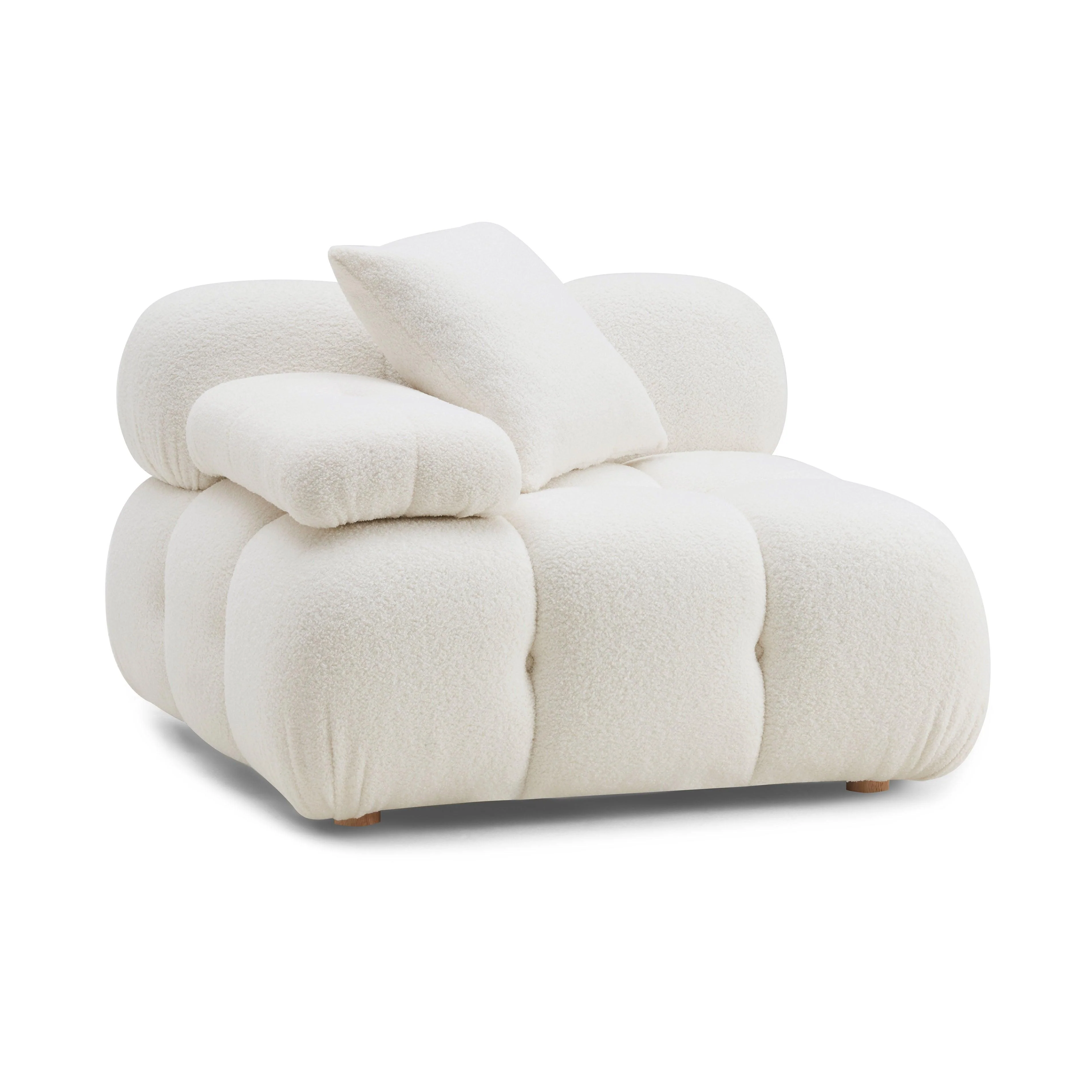 Calliope Cream Vegan Shearling Modular Corner Chair - Frankwebs