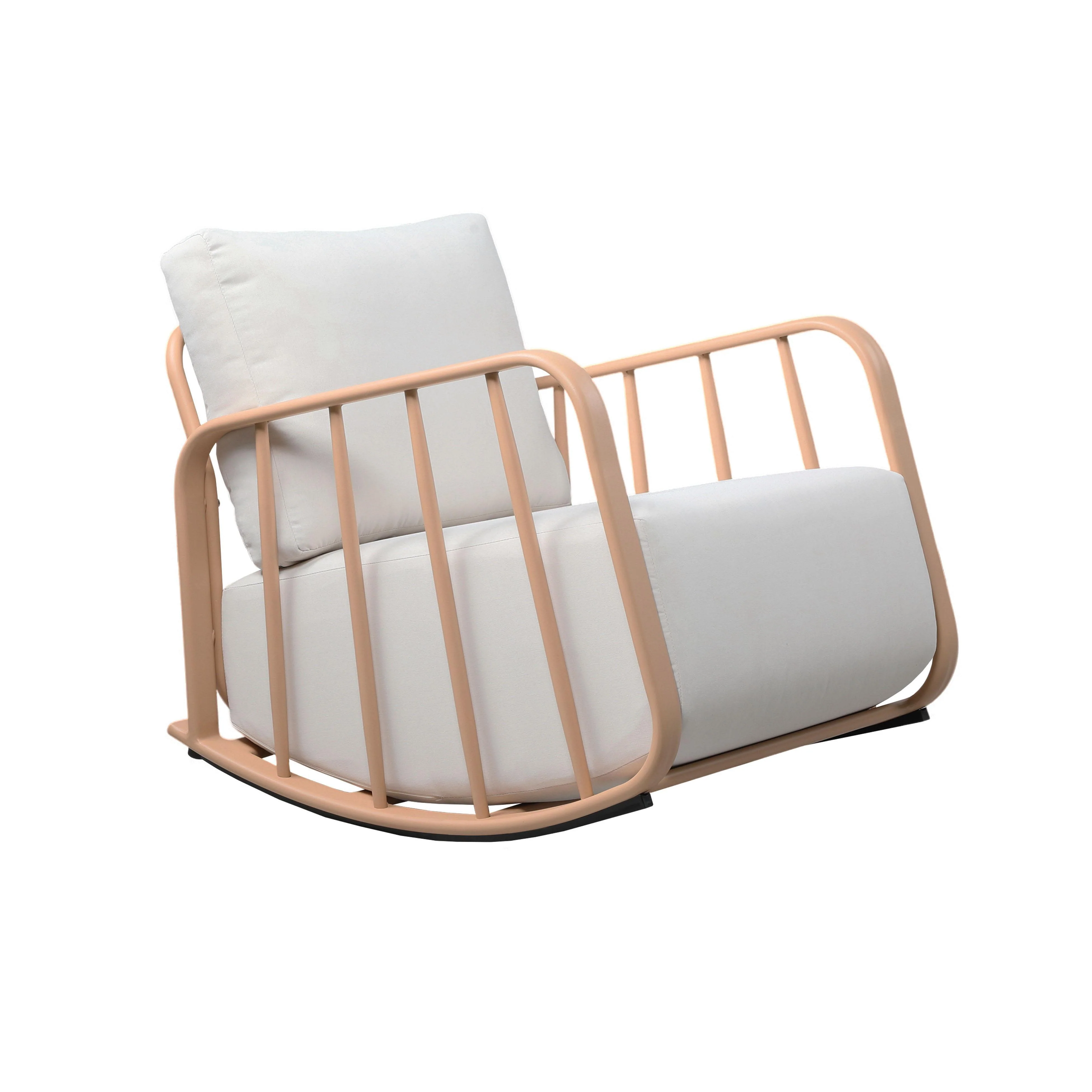 Violette Terracotta and Cream Outdoor Rocking Chair - Frankwebs