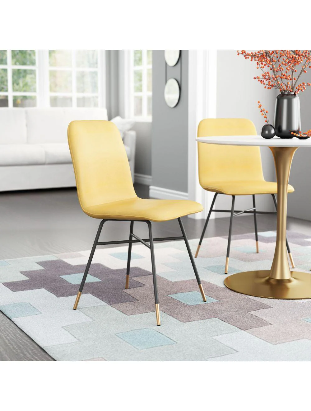 Var Dining Chair (Set of 2) Yellow - Frankwebs