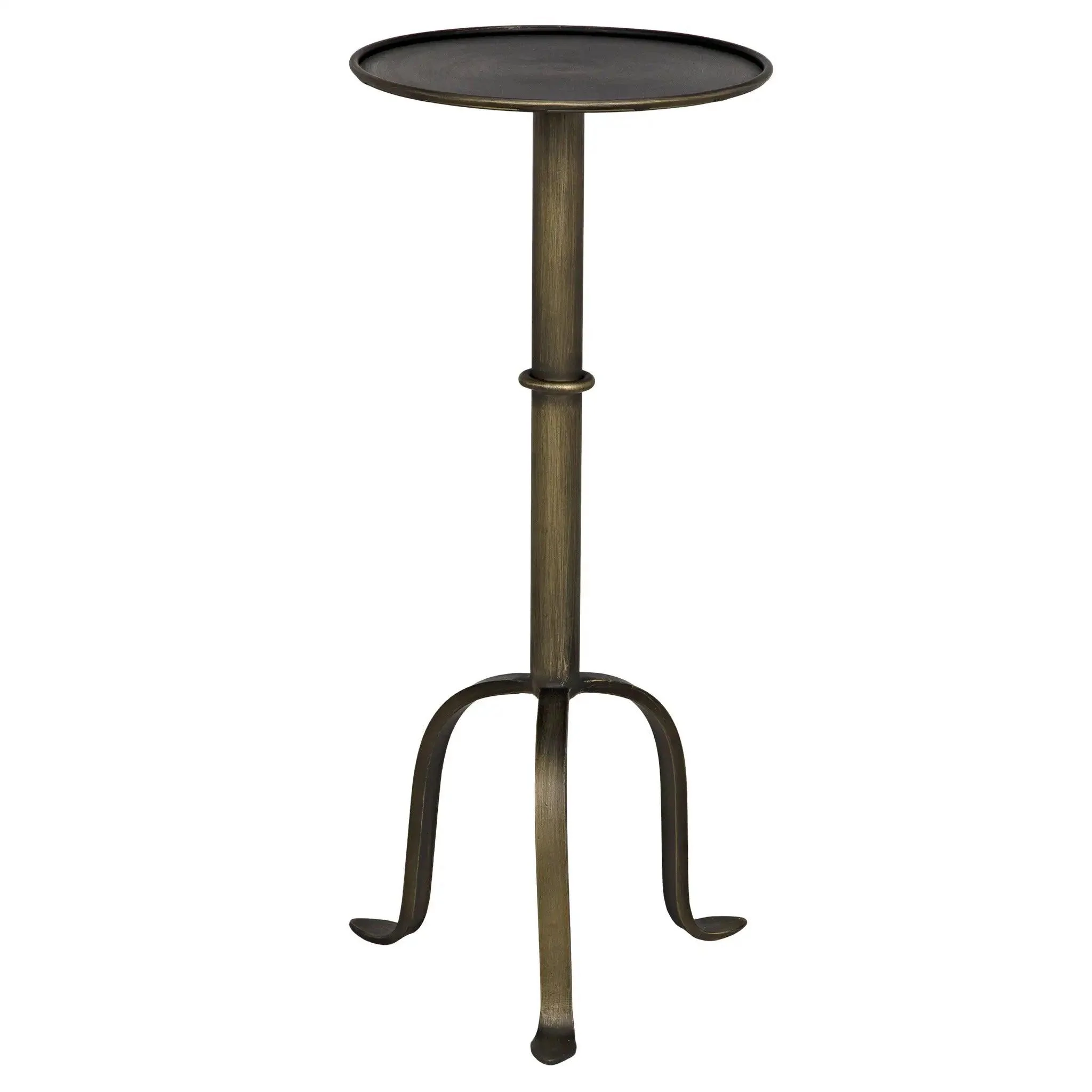 Tini Side Table, Metal with Aged Brass Finish - Frankwebs