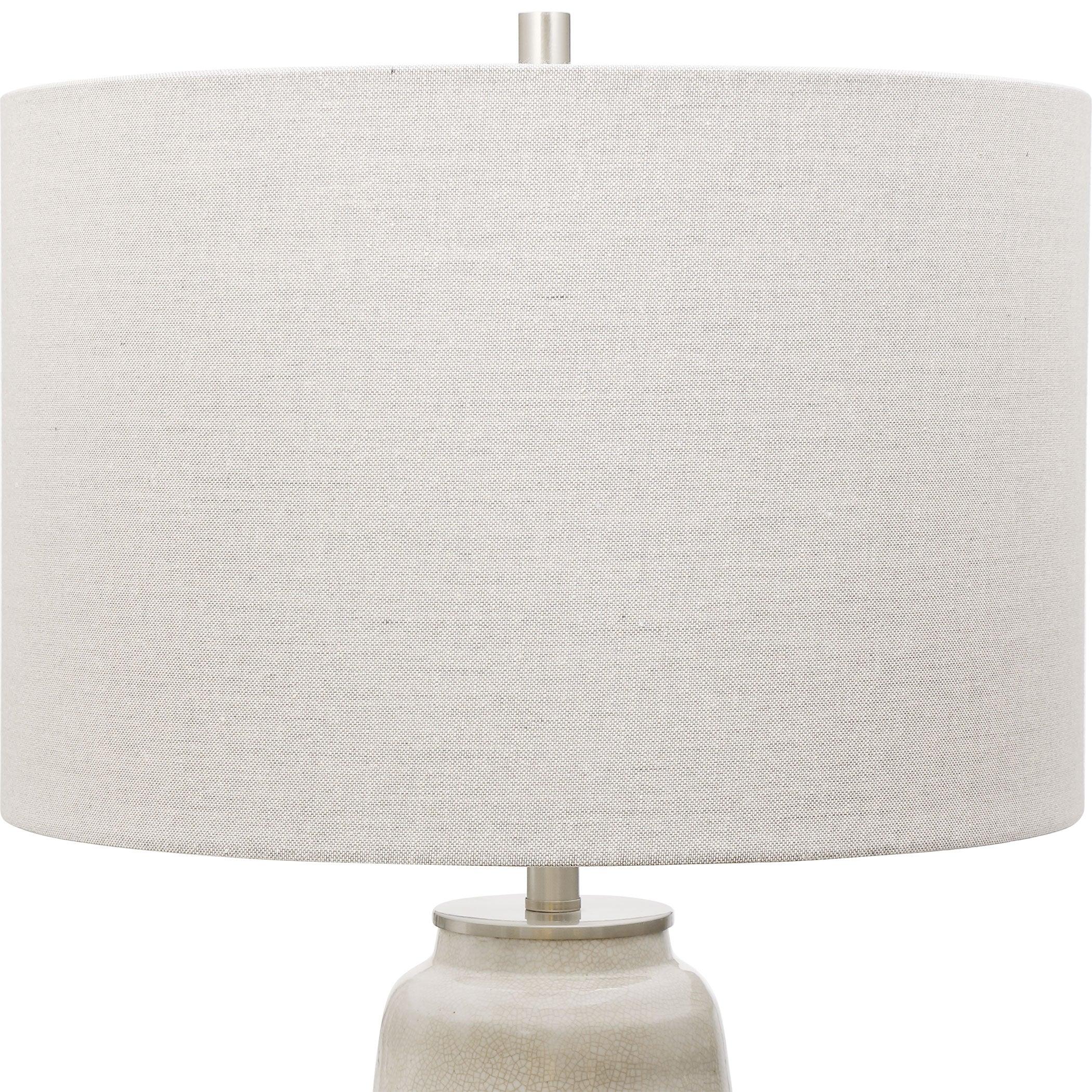 COMANCHE WHITE CRACKLE TABLE LAMP - Frankwebs