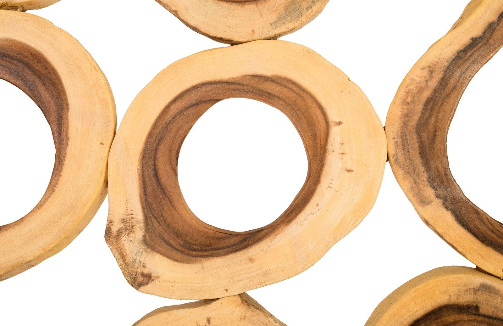 Chuleta Rings Wall Art, Chamcha Wood, Rectangular - Frankwebs
