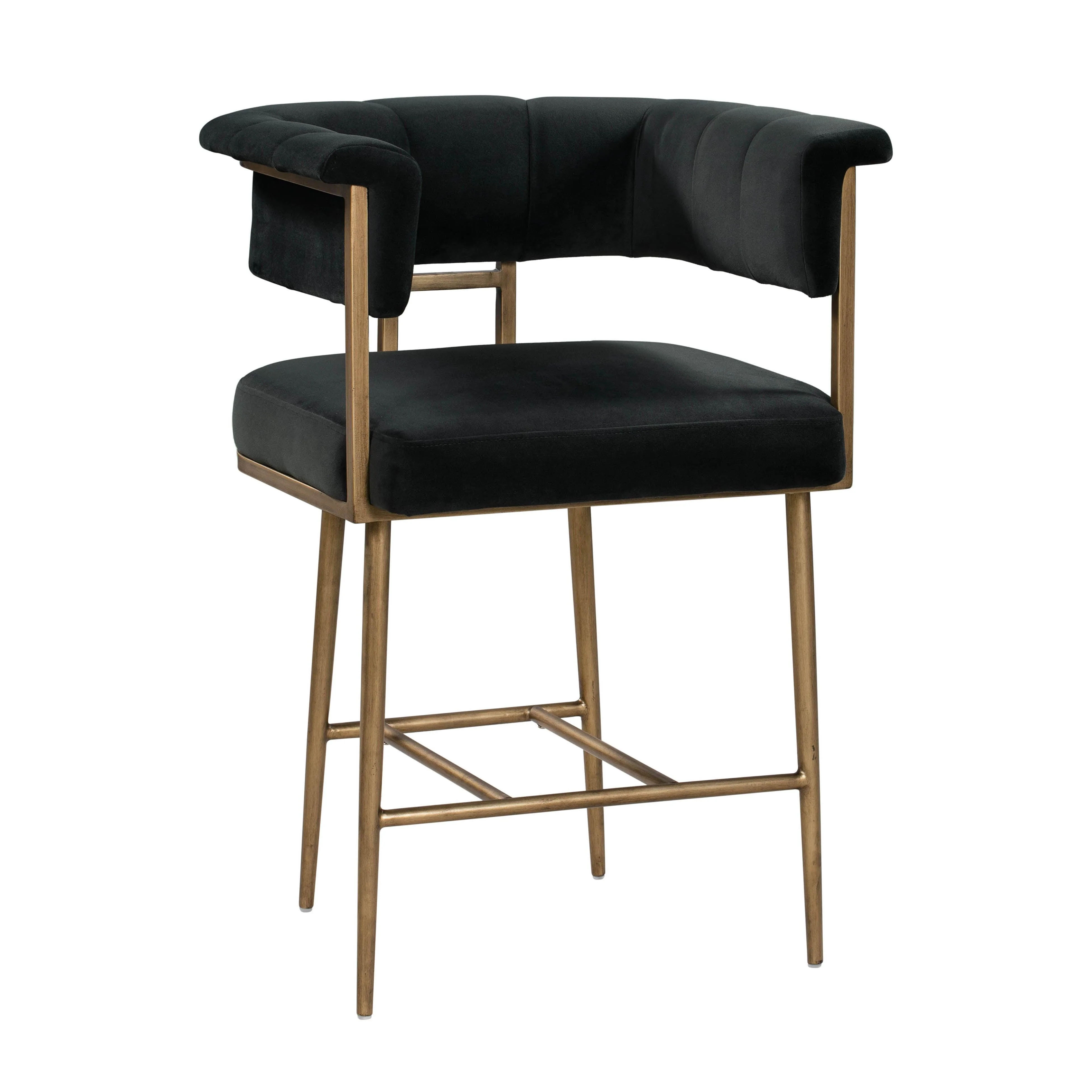 Astrid Grey Velvet Counter Stool - Frankwebs