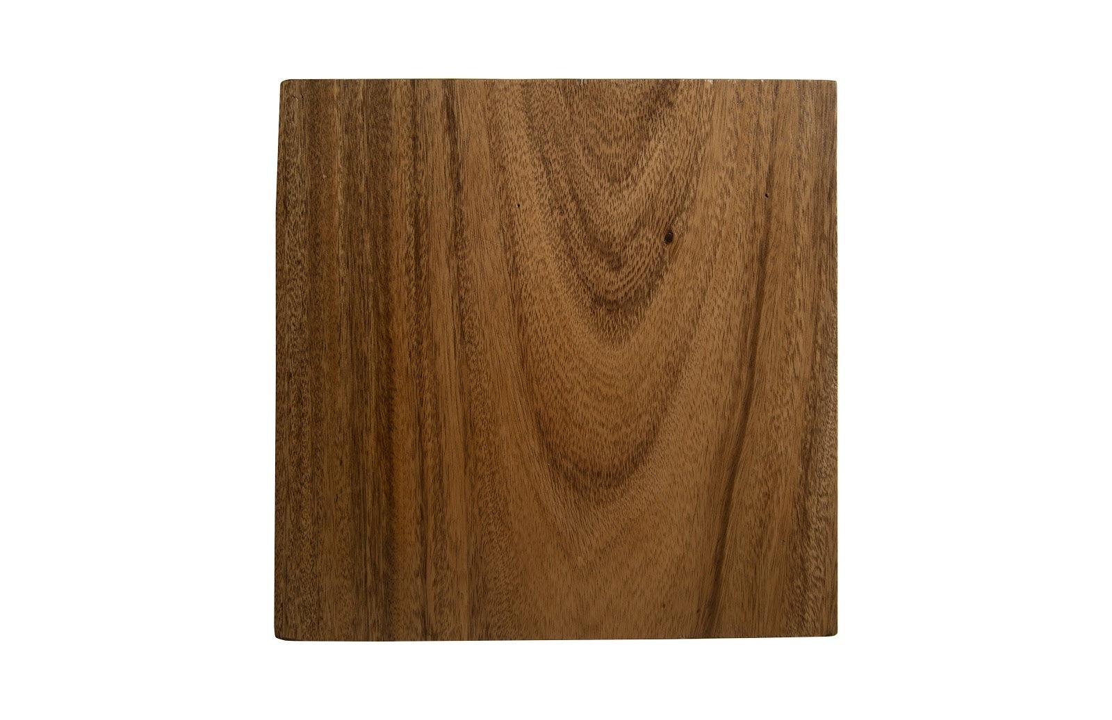 Hayden End Table, Natural, Narrow, Square, Plated Brass Base - Frankwebs