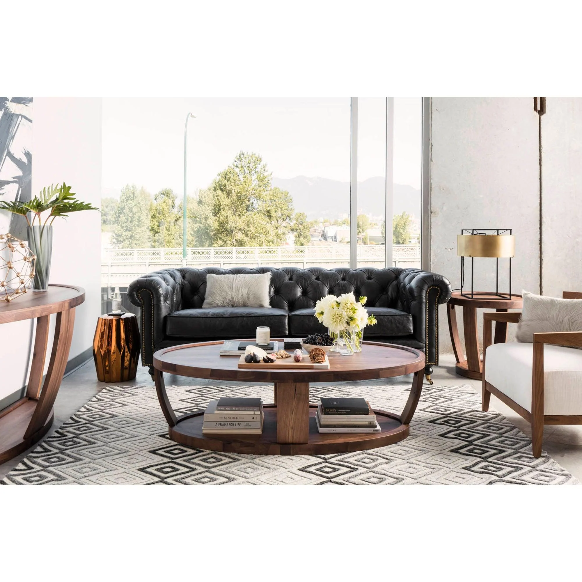 Birmingham Sofa Onyx Black Leather - Frankwebs