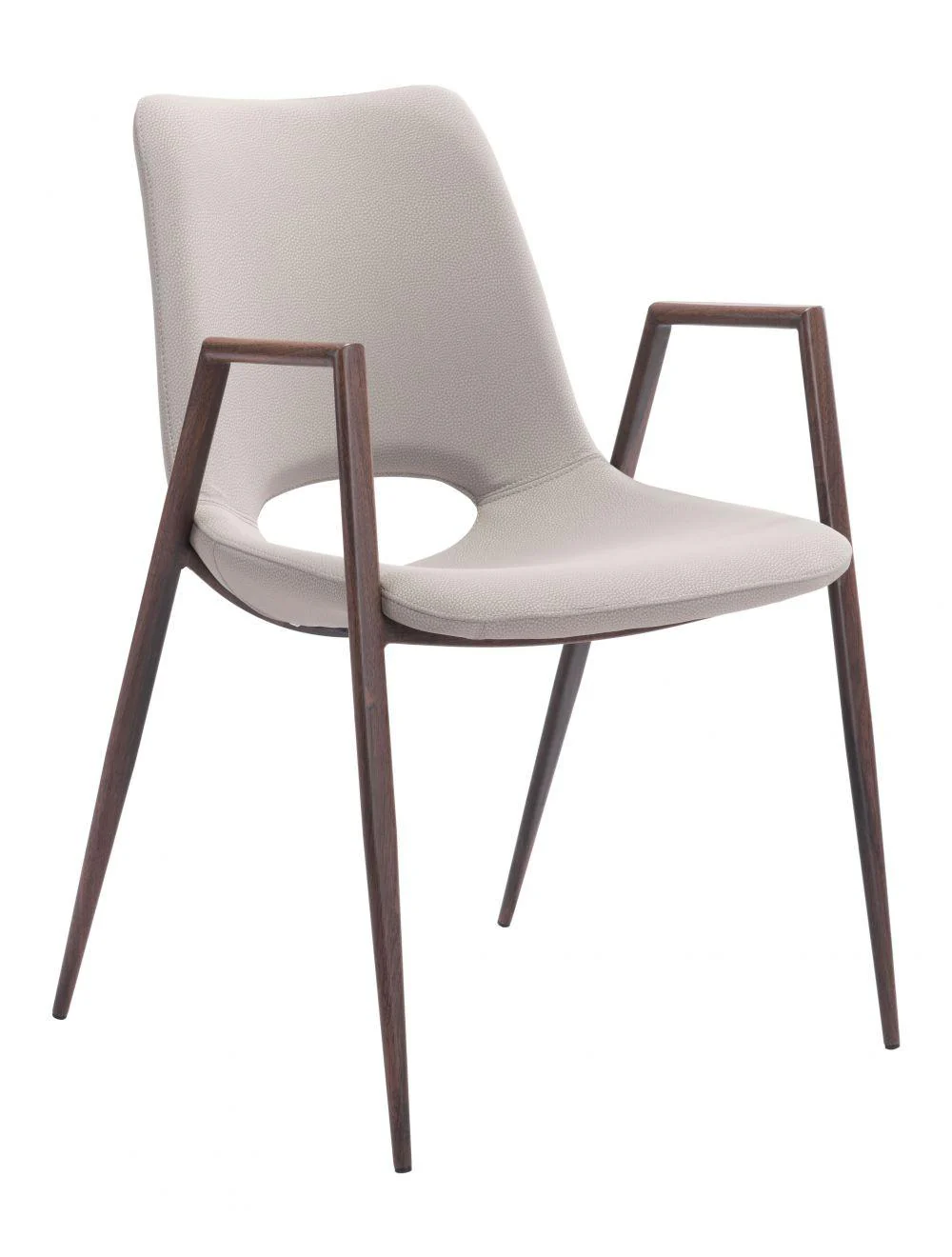 Desi Dining Chair (Set of 2) Beige & Walnut - Frankwebs
