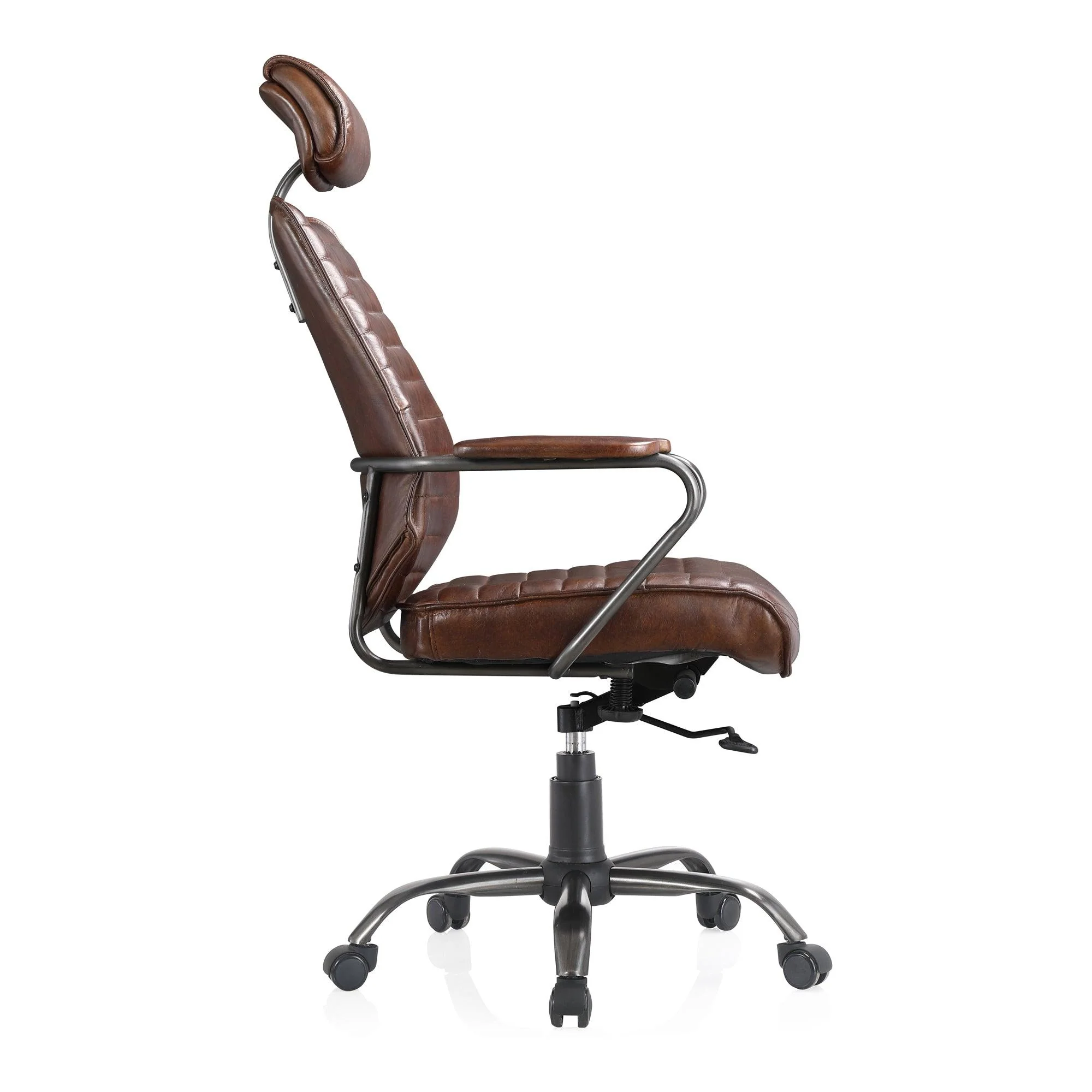 Executive Office Chair Dark Brown Leather - Frankwebs