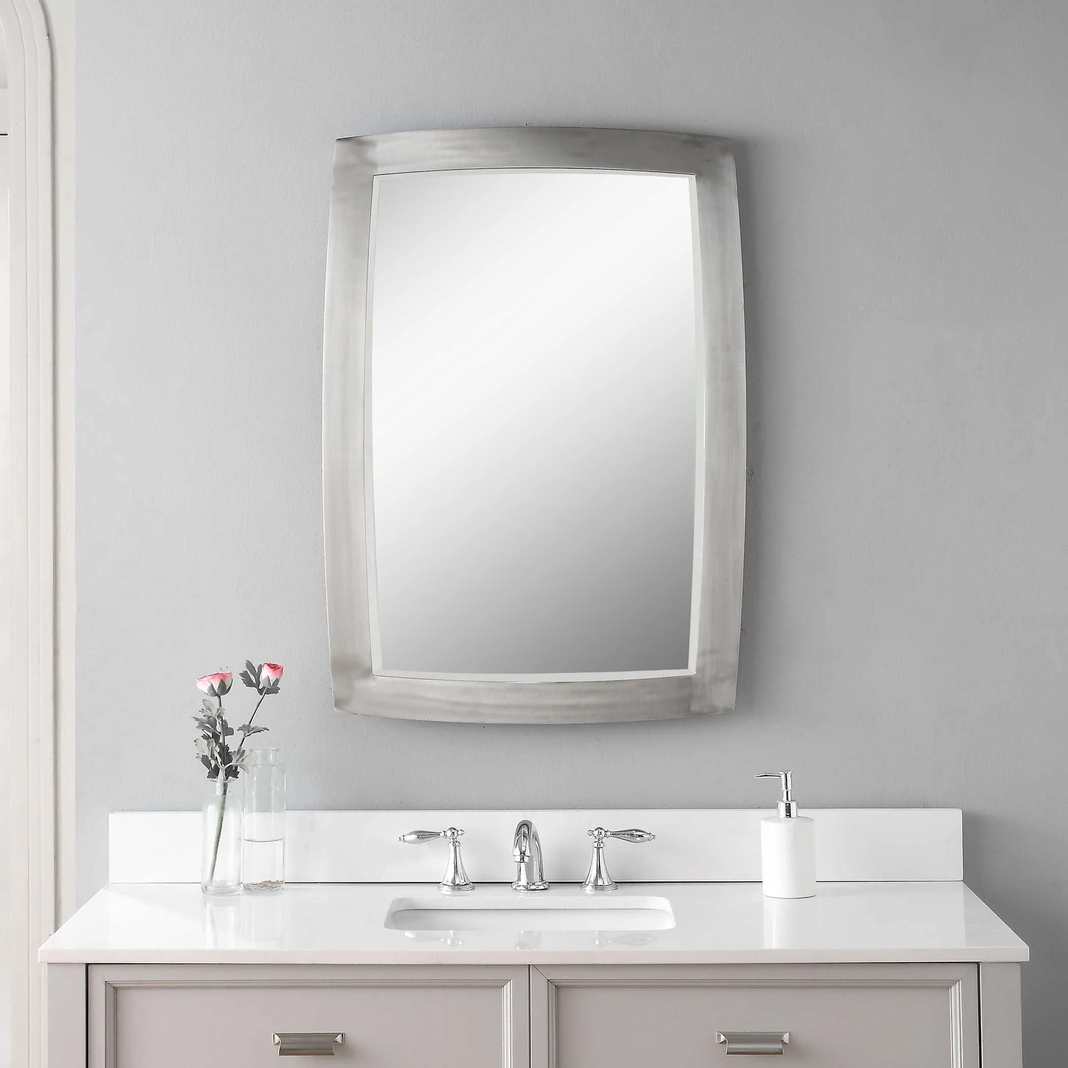HASKILL BRUSHED NICKEL MIRROR - Frankwebs