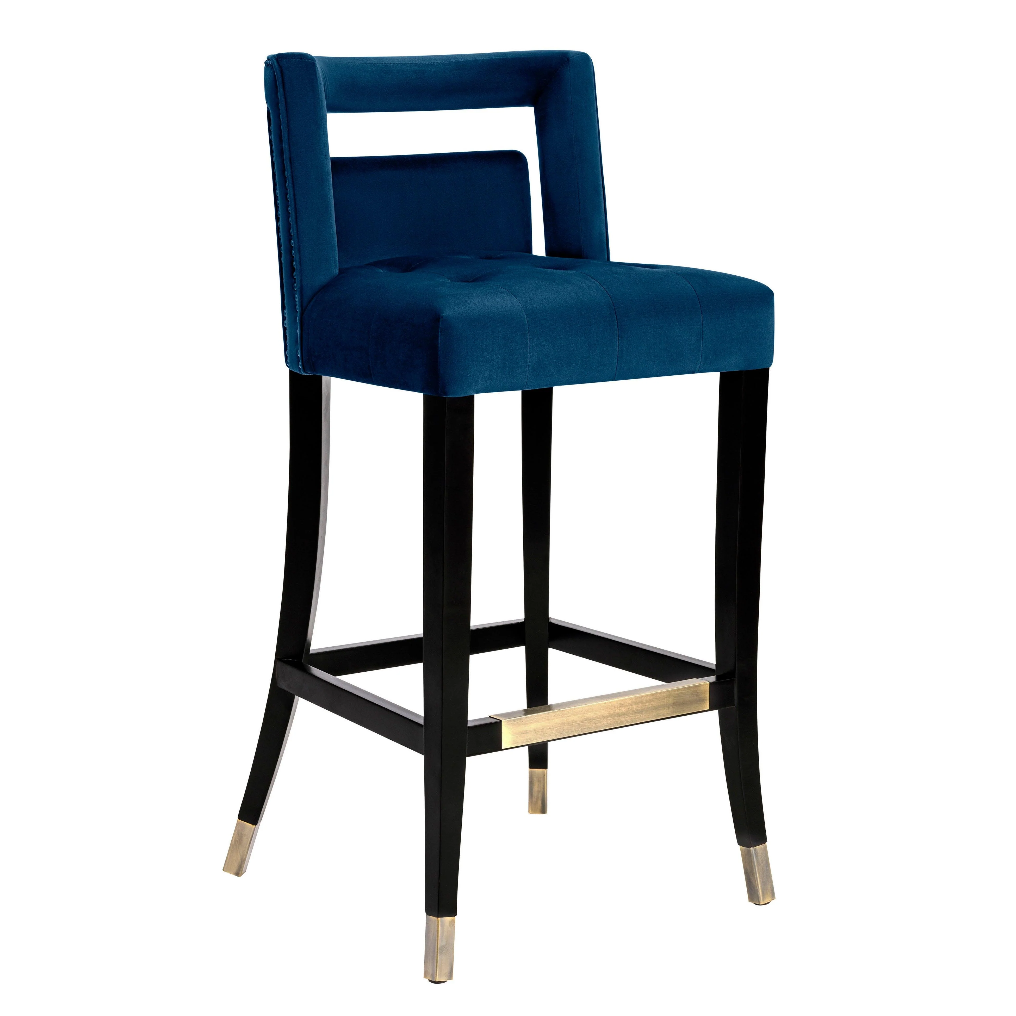 Hart Navy Velvet Counter Stool - Frankwebs