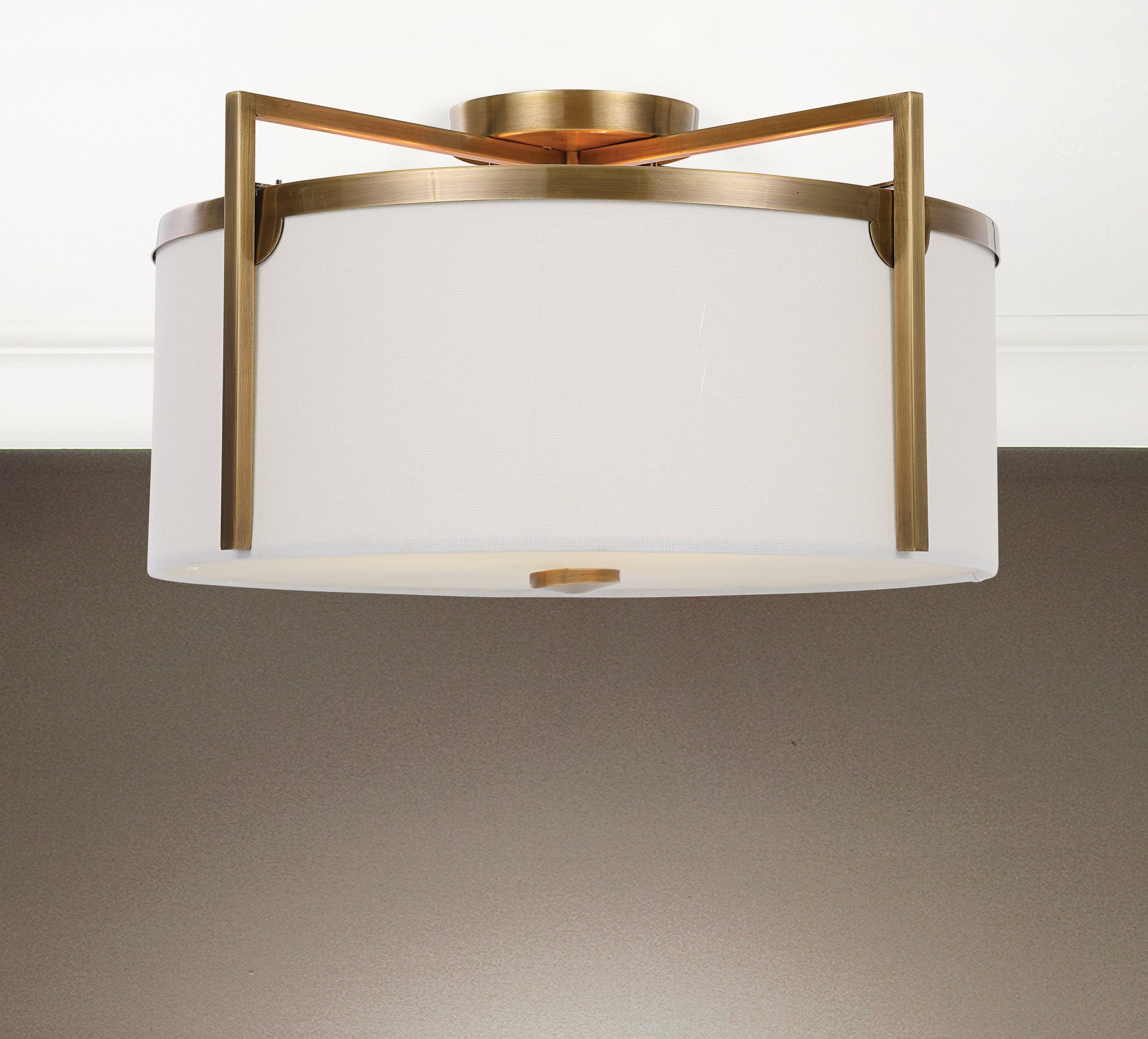 COLFAX BRASS 3 LIGHT SEMI FLUSH - Frankwebs