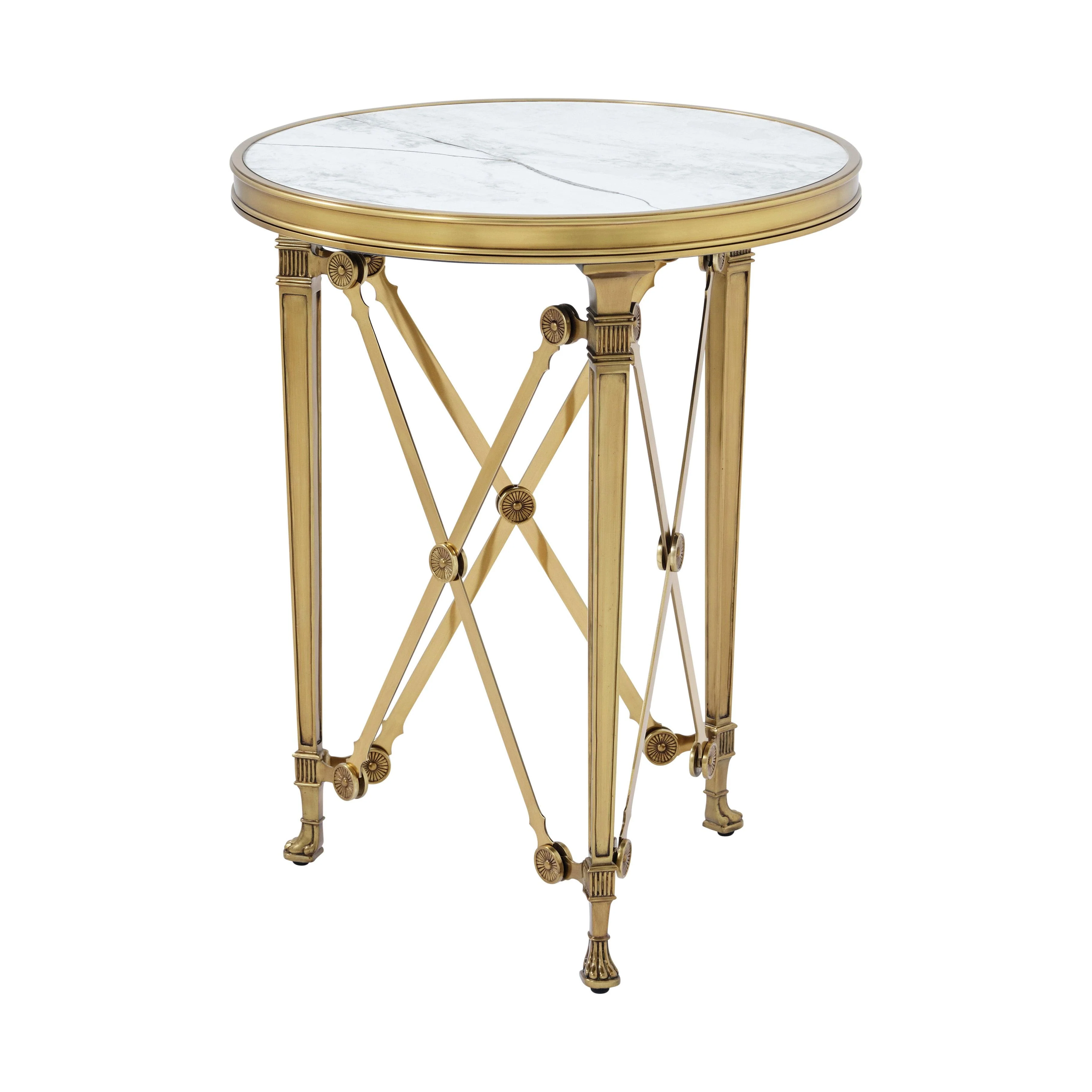 Spencer London Small Round Brass Side Table - Frankwebs
