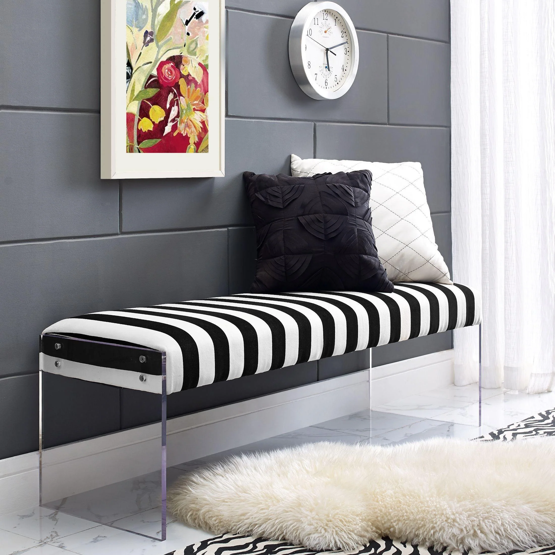 Envy Paris Velvet/Acrylic Bench - Frankwebs